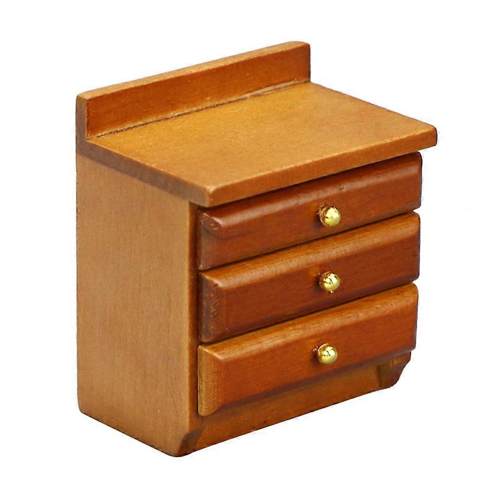 Chocolate Mini Wood Cabinet for Decoration Synhetic Material Safe and Miniature Cabinet Decor