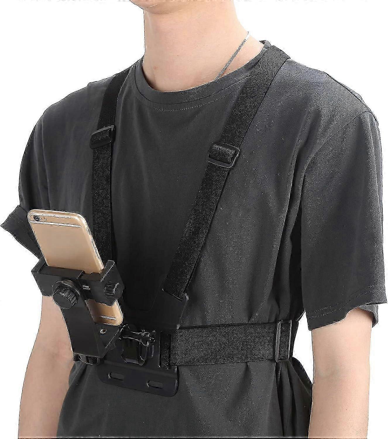Smartphone Chest Mount,Adjust Camera Chest Mount Strap Harness with Sports Camera Mobile Phone Chest Strap Mount