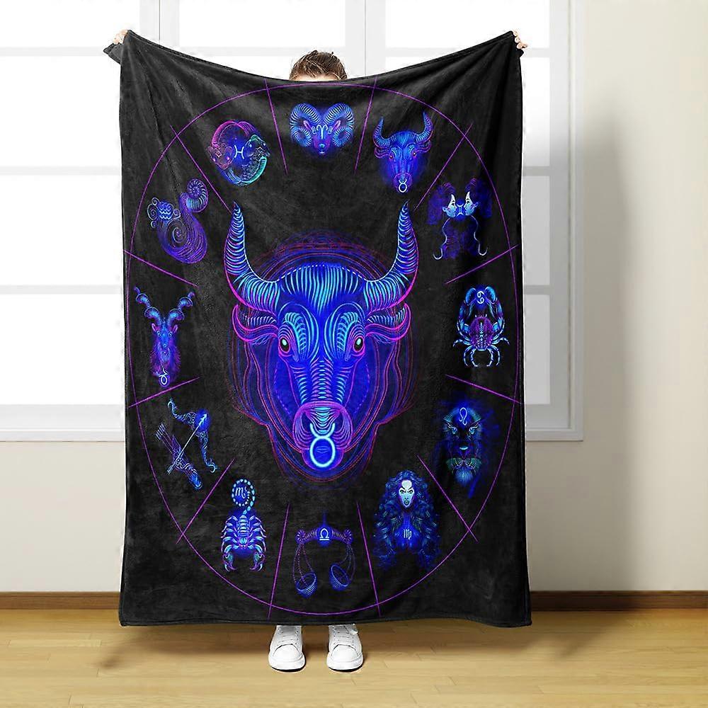 Cuddly Blanket Constellation Pattern Fluffy Microfibre Flannel Blanket 150 x 200 cm Warm Soft Sofa Blanket