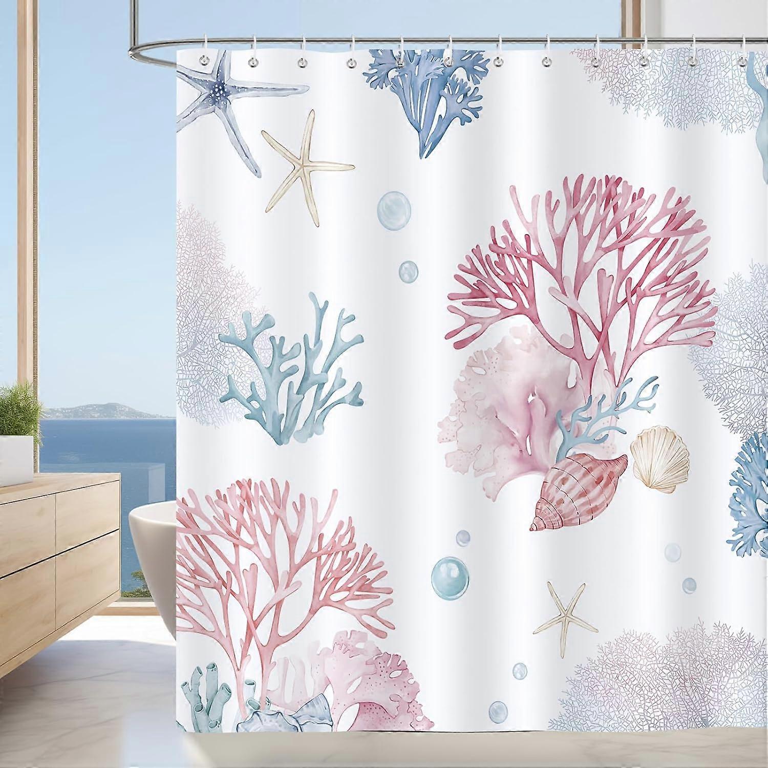 1 shower curtain with 12 hooks