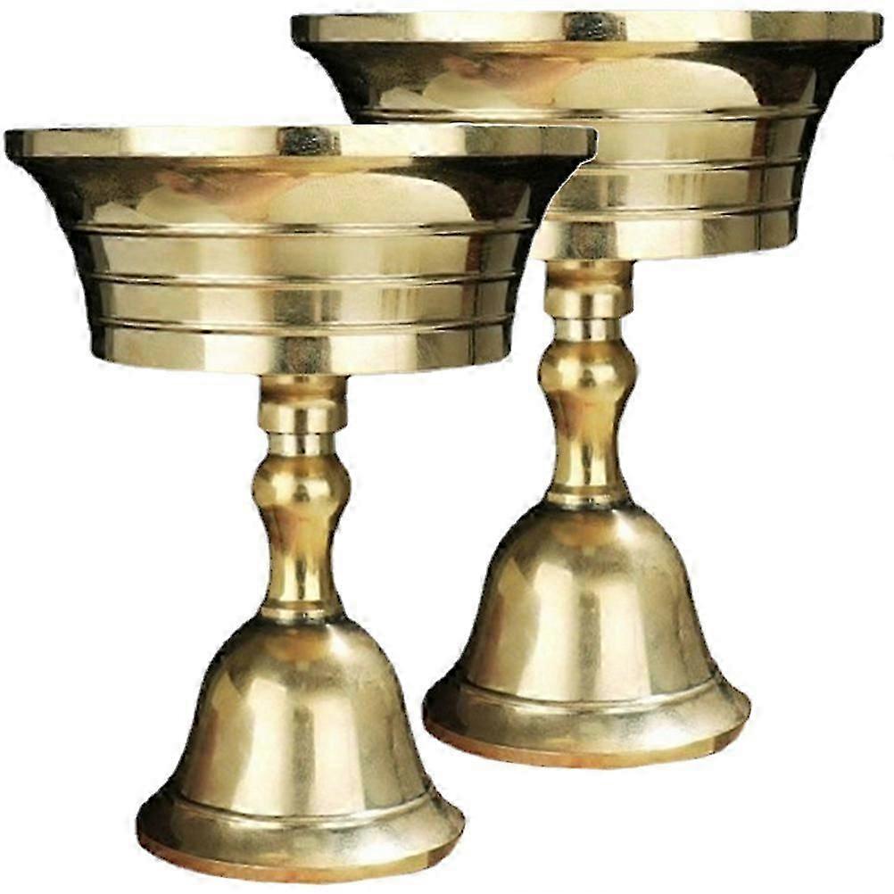2pcs Copper Lamp Holders Buddhist Temples And Halls Use Candle Sticks Oil Lamp Holders