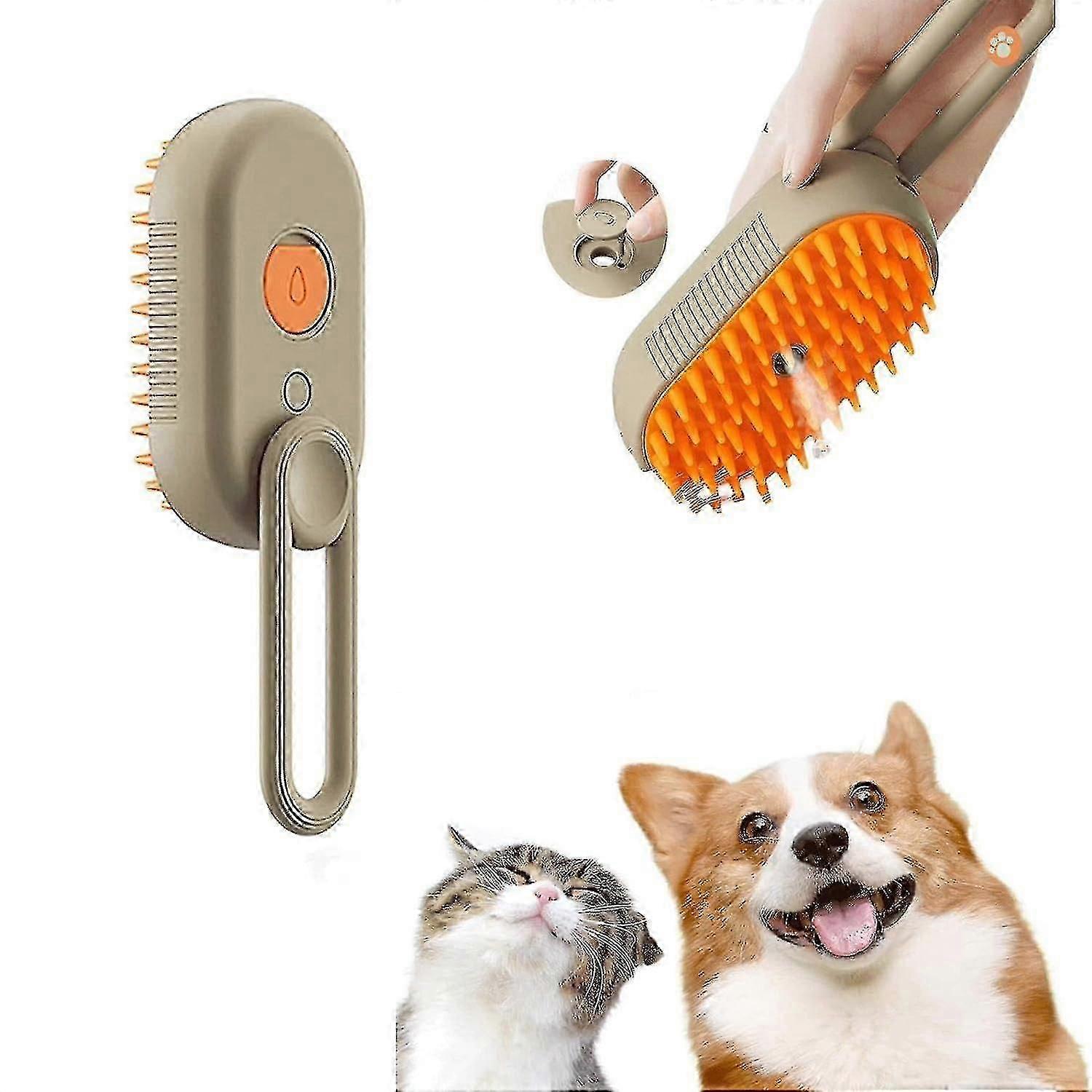 Steamy Cat Brush, Electric Spray Steam Cat Hair Brush, 3 In 1 Cat Spray Massage