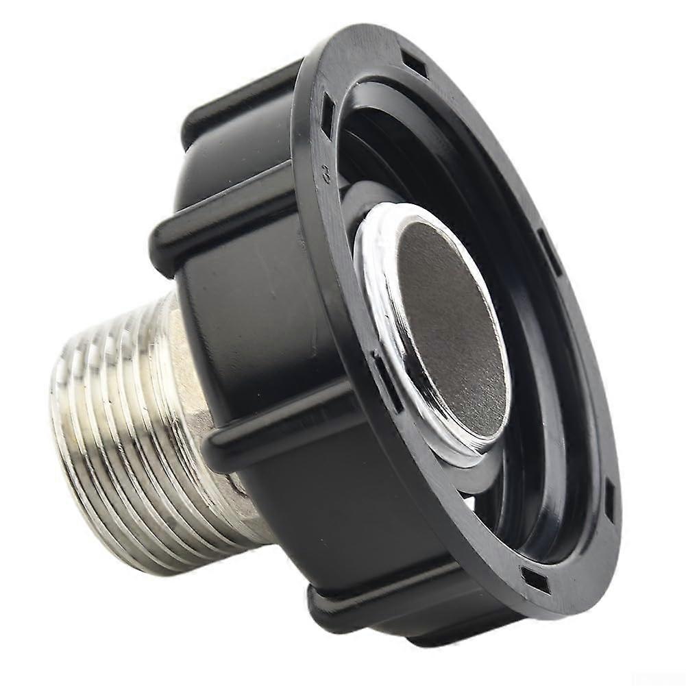 IBC Tote Drain Connector S60x6 With Threaded Cap Hose Connection For 1/2 In, 3/4 In, And 1 Inch Totes