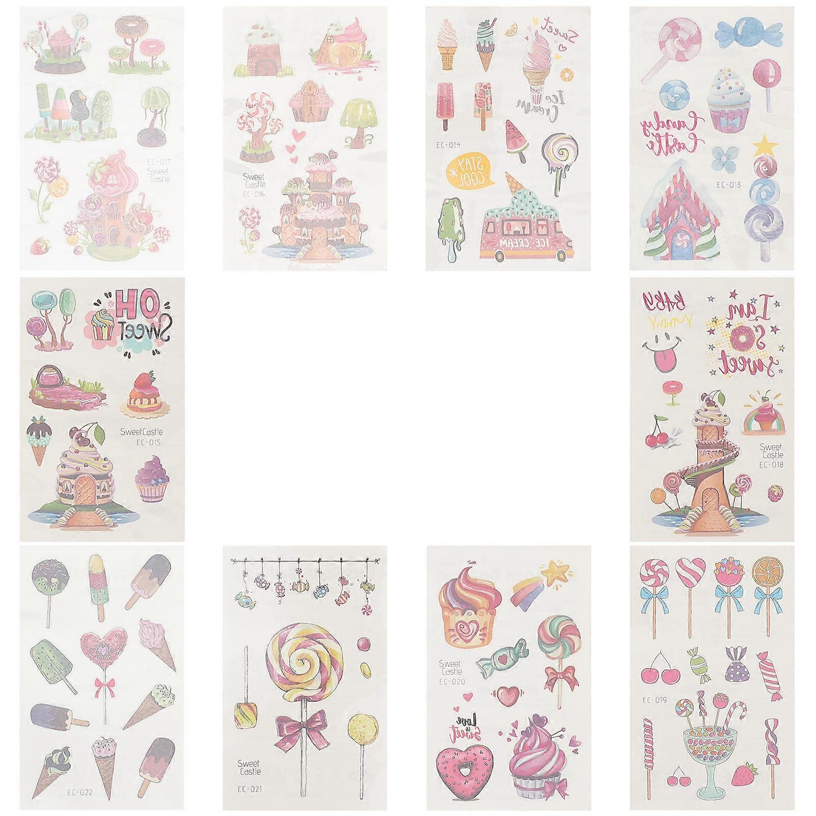 Face Stickers for Children Temporary Stickers Kids Colorful Waterproof Body Decoration 10 Sheets Set