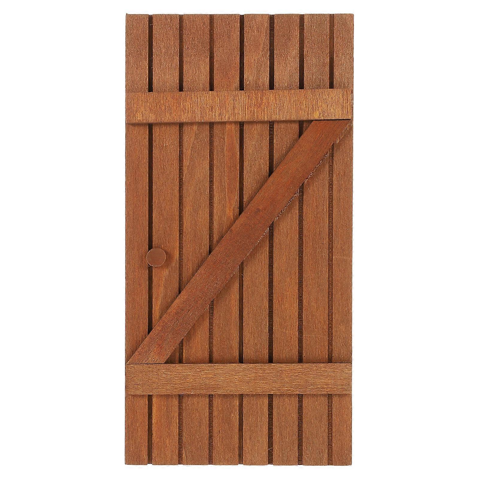 Home Decor Accessories Mini Furniture Door Desktop Ornaments Coffee Color 18X9X0.8CM Wooden Material 1Pack