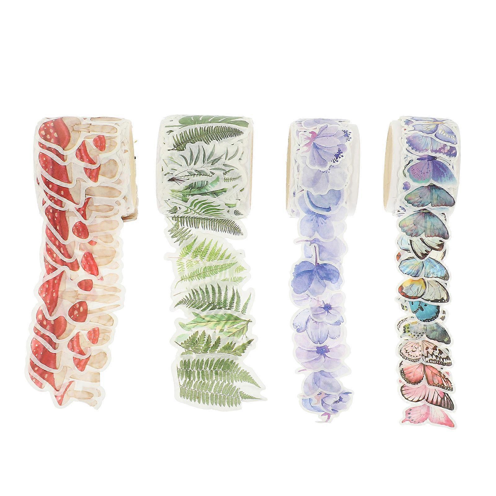 4 Rolls Vintage Tapes Adhesive Decorative Tapes Retro Decorative Tapes