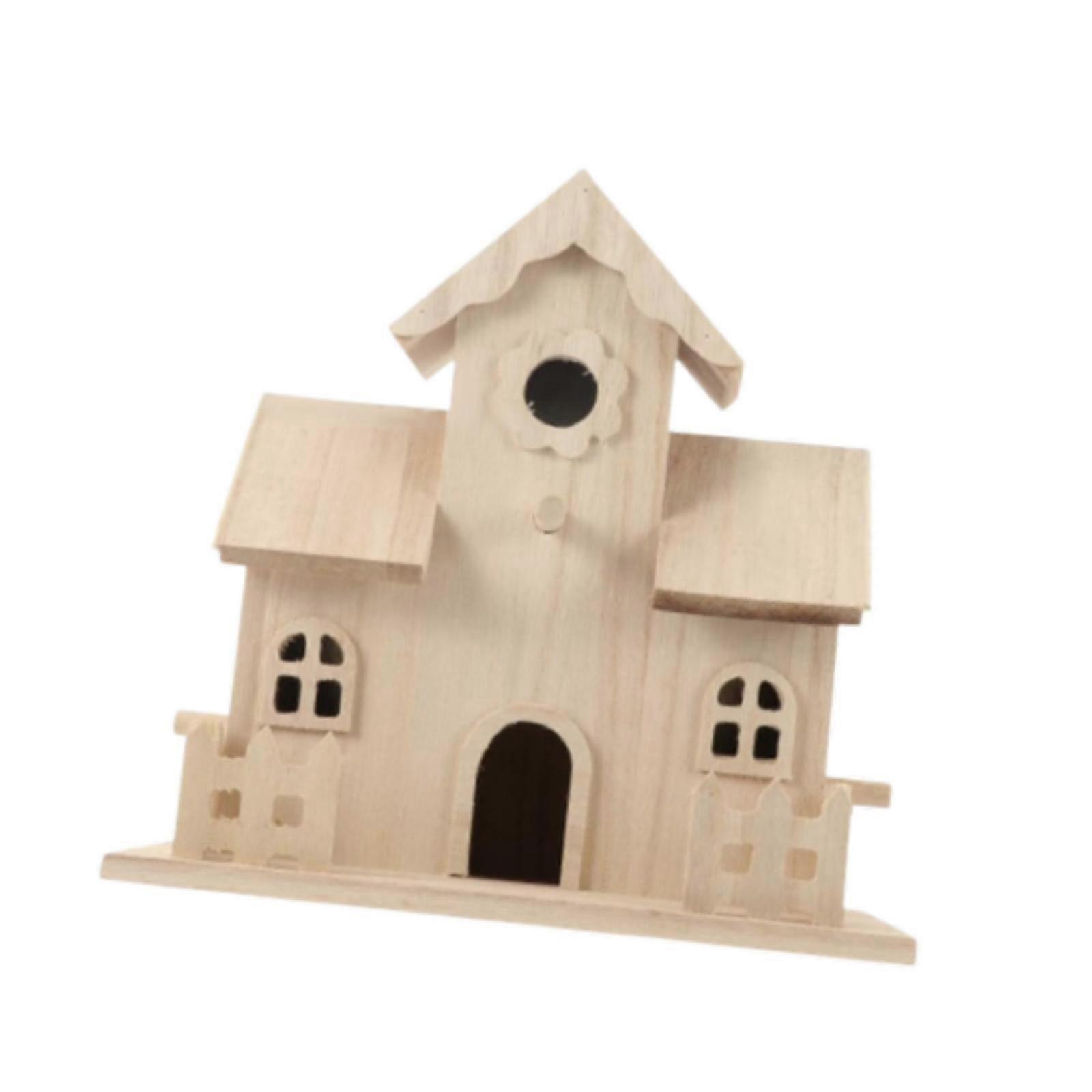 Outside Bird House Rustic Wooden Hummingbird Nesting for Tree Courtyard Yard