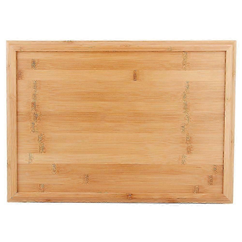 Rectangular Bamboo Food Serving Tray for Barbecue Snacks and Cakes, 44.3x32.3x2.2cm