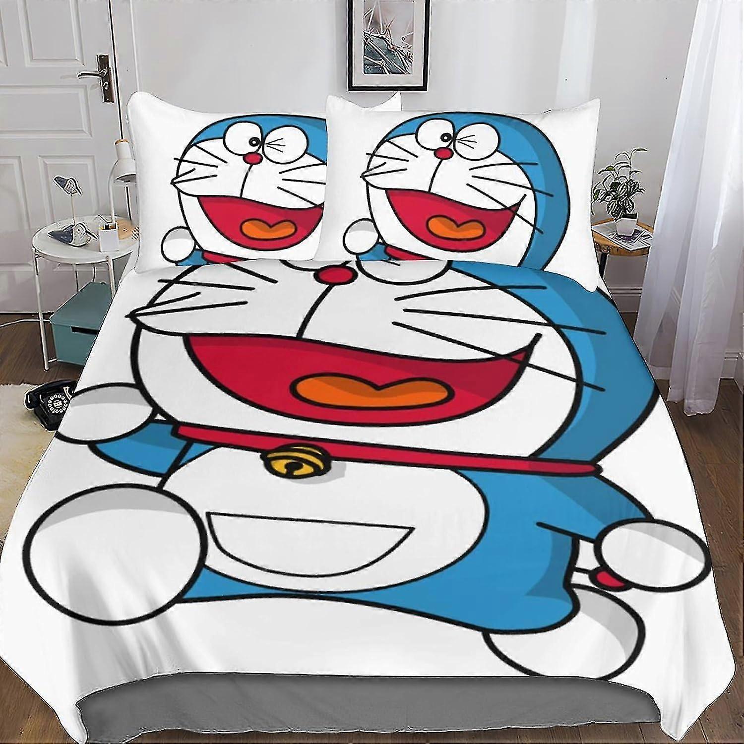 3-delad mjuk andningsbar söt anime sängkläder set påslakan för 3D-tryckt med örngott