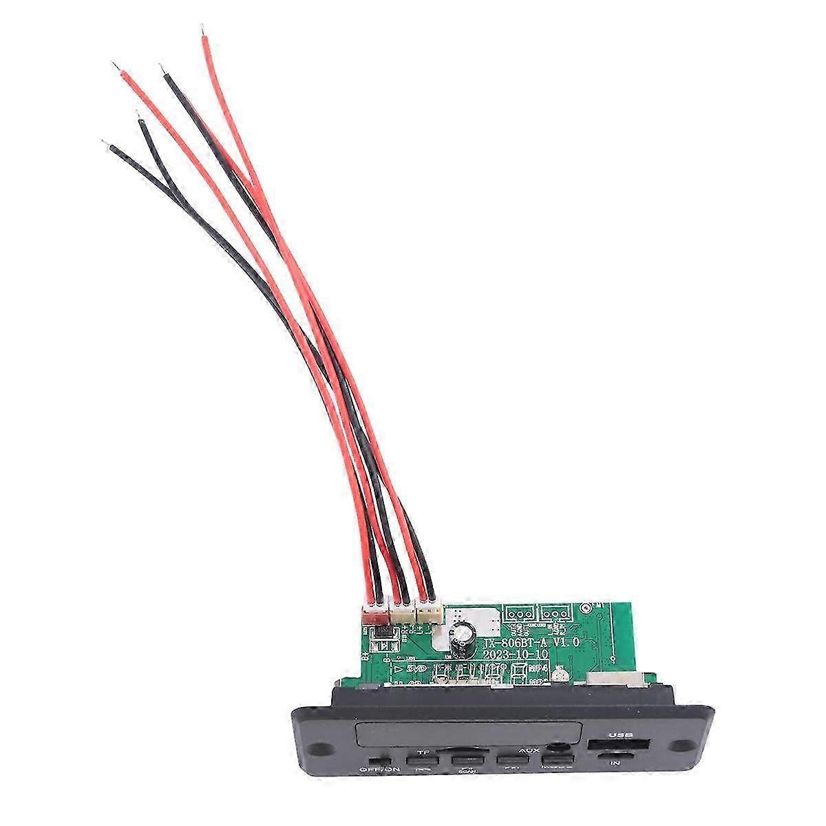 12V Bluetooth MP3 Decoder Board with 50W Amplifier for Car Audio System - Black