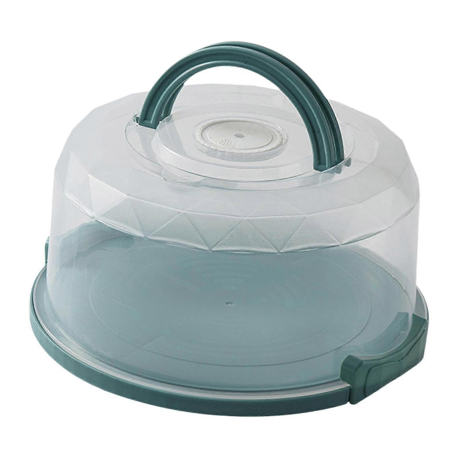 Round Cake Carrier with Lid and Handle 24cm Diameter for Transporting Desserts