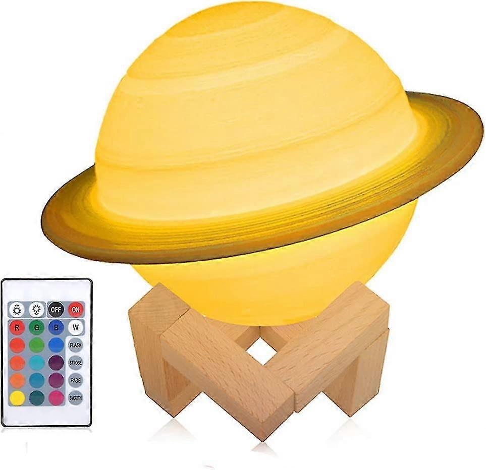Rechargeable Moon Lamp with Wooden Stand and Remote Control, Dimmable LED Colors, Suitable for Nursery Room