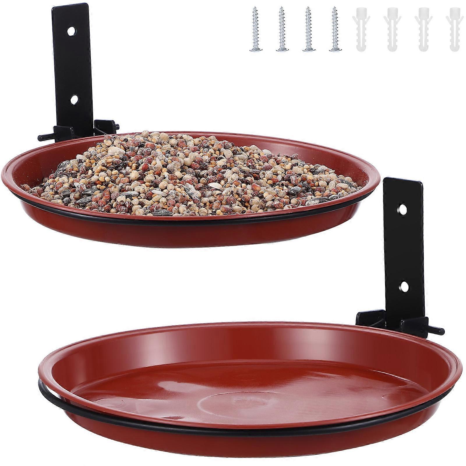 Tree Bird Feeder Set for Outdoors 6.8×6.8×0.8in Foldable and Wall Mountable Feeding and Bathing for Wild Birds 1Set