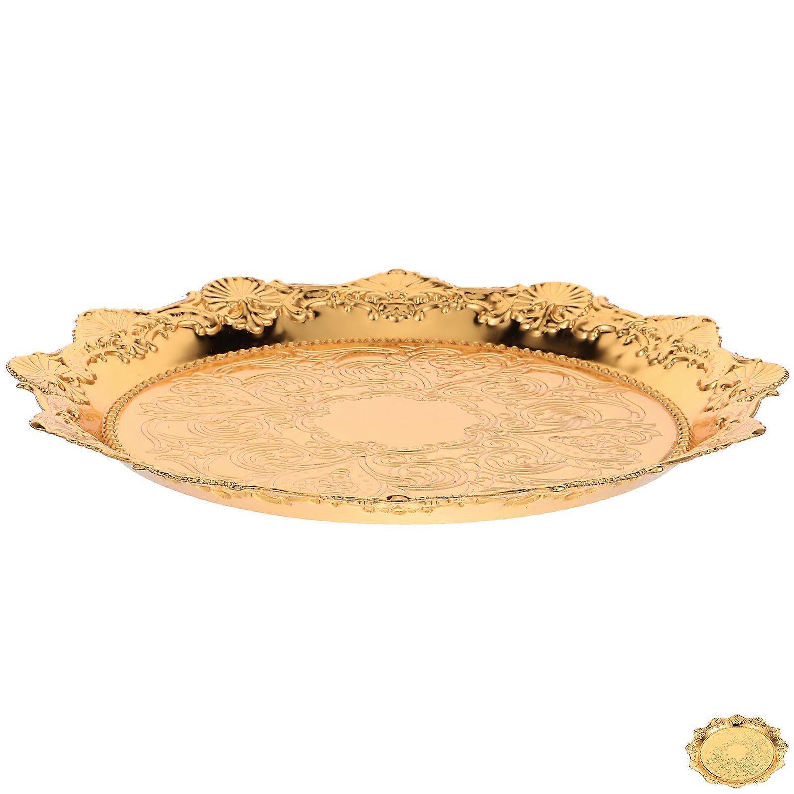 Fruit Platter Serving Tray Golden Color Square Shape For Desserts Activities 8.1×8.1×0.7in 1Pack
