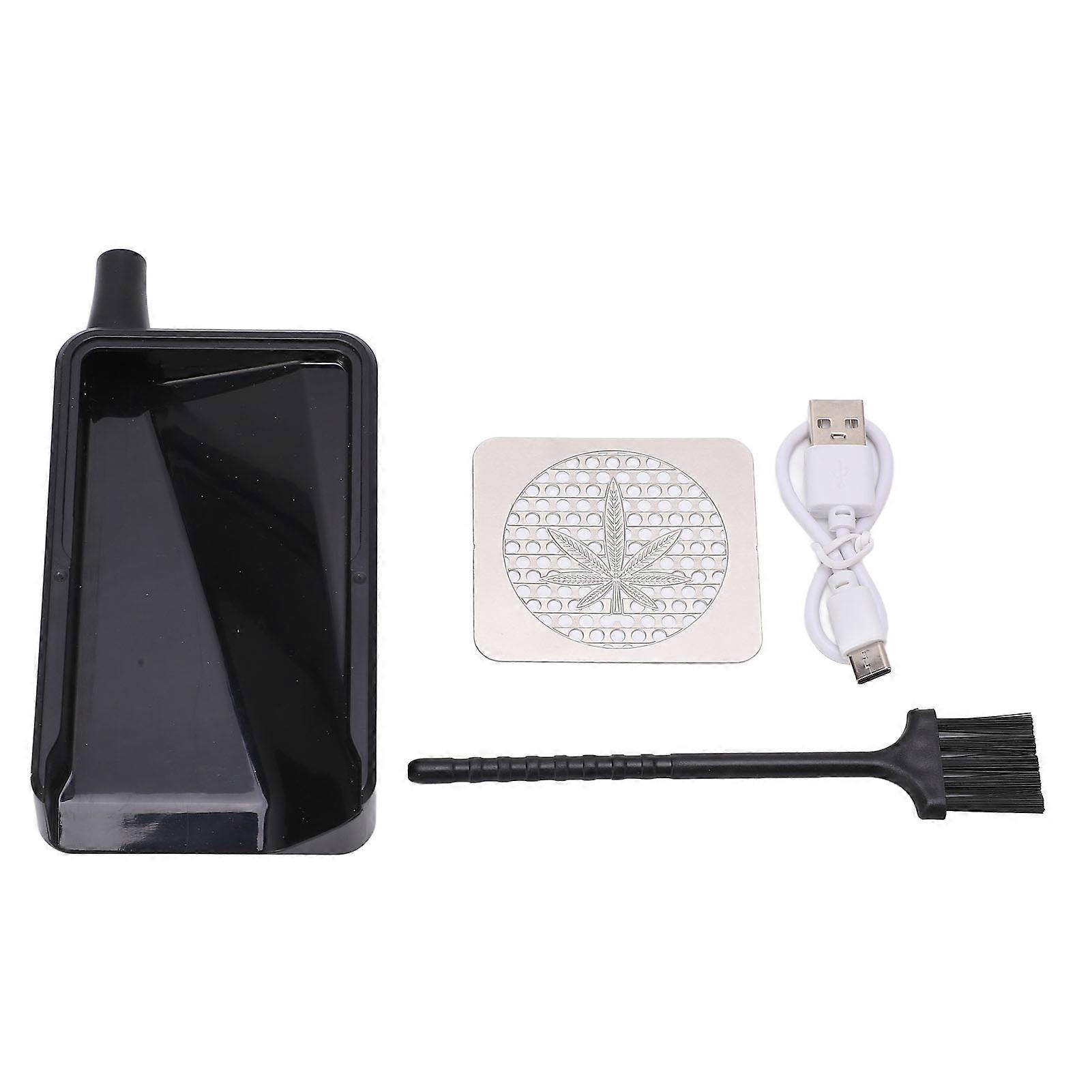 Herb Grinder Loader Quick Fill Maple Leaf Pattern Black Portable Cone Grinder With Brush for Home