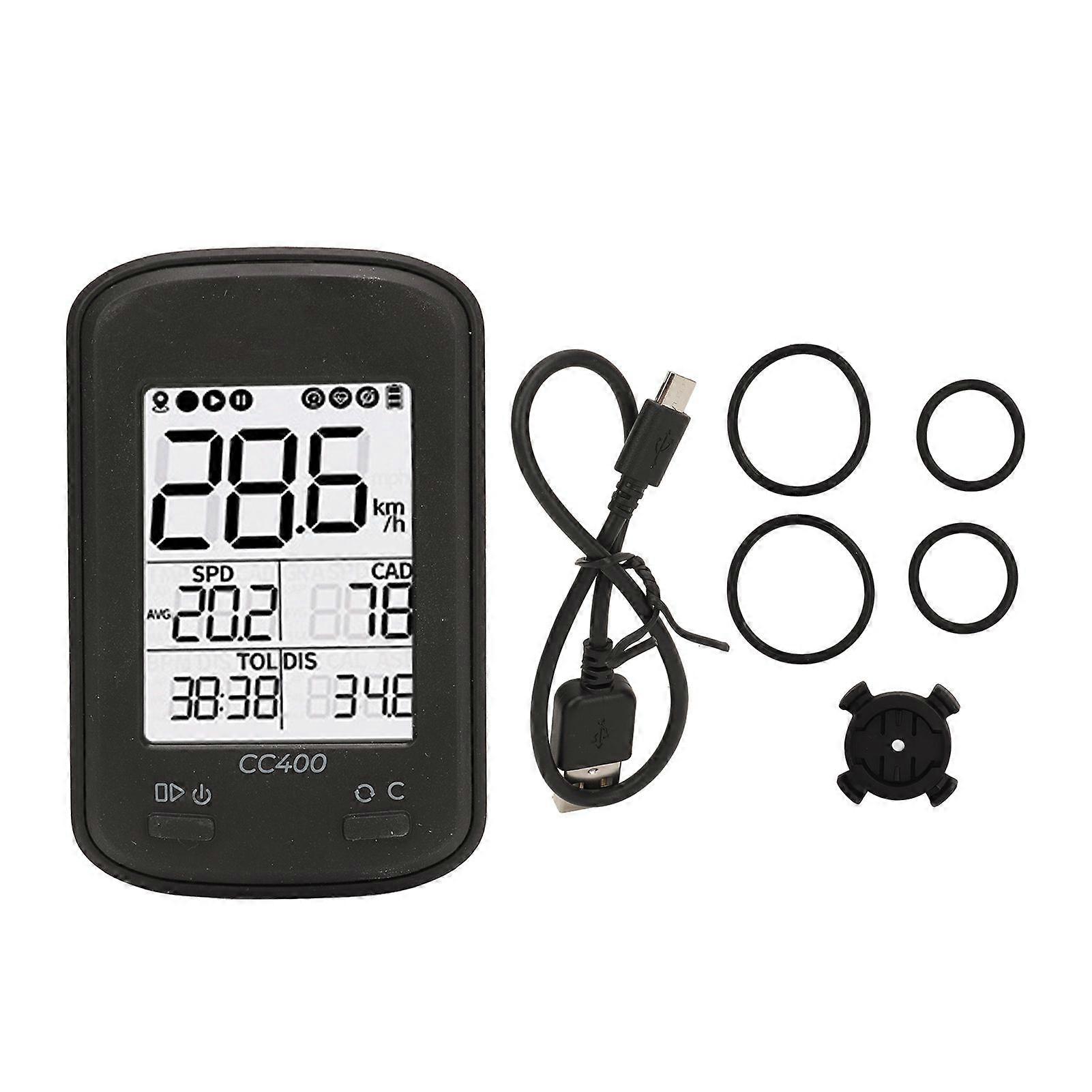 CC400 GPS Bike Computer Wireless Waterproof Bicycle Speedometer Odometer Cycling Computer with Automatic Backlight DisplayYMQX)