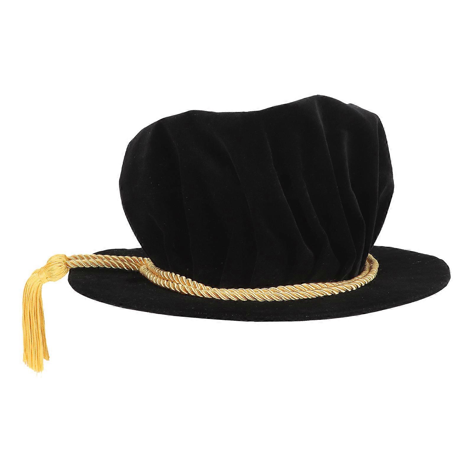 Adult Doctoral Graduation Tam Hat – Black Ceremony Accessory for PhD Academic Events
