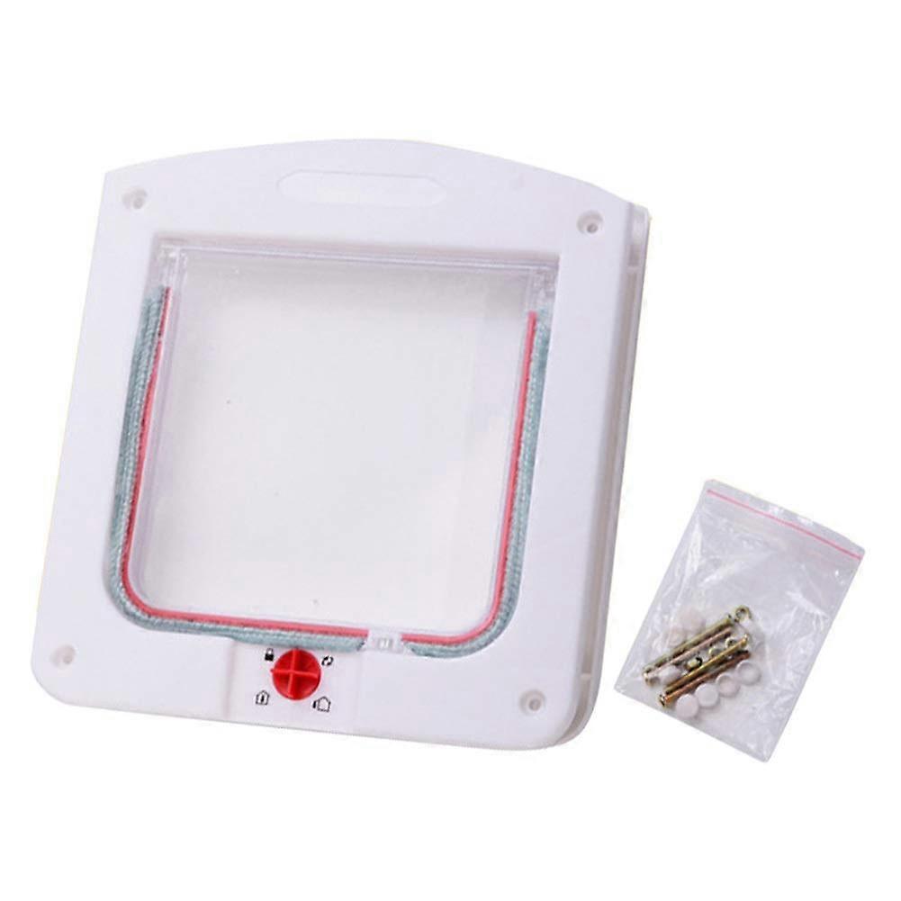 Lockable Dog Cat Gate Protection Animals Adjustable Folding Door Pet Cage 4 Way PP Durable Security Cat Flap 462 (Colour: Natural)