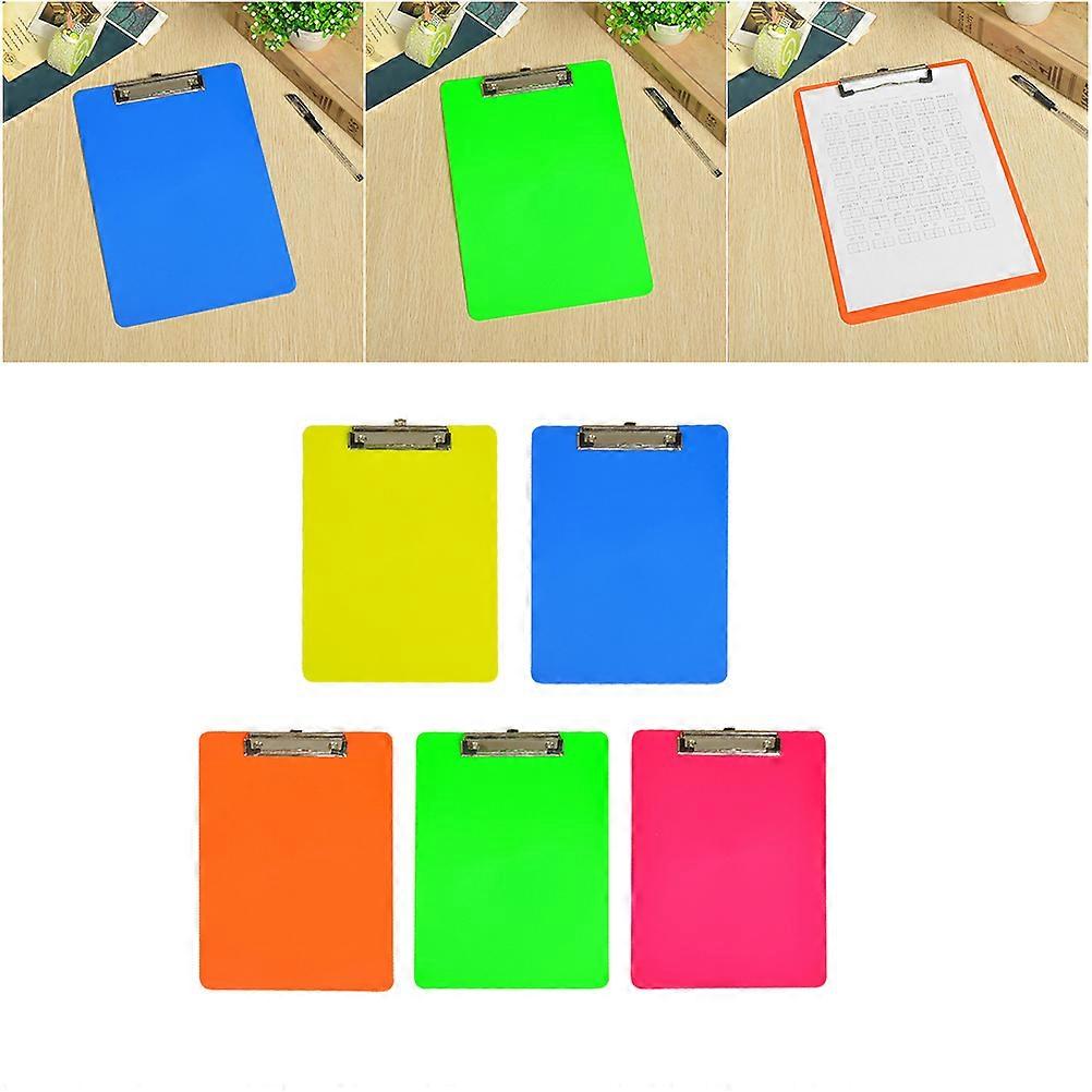 Colourful Clipboard Letter Size Clipboards Convenient Thin Paper Writing Paper Board with Clip 5Pcs Red Orange Yellow Green Blue