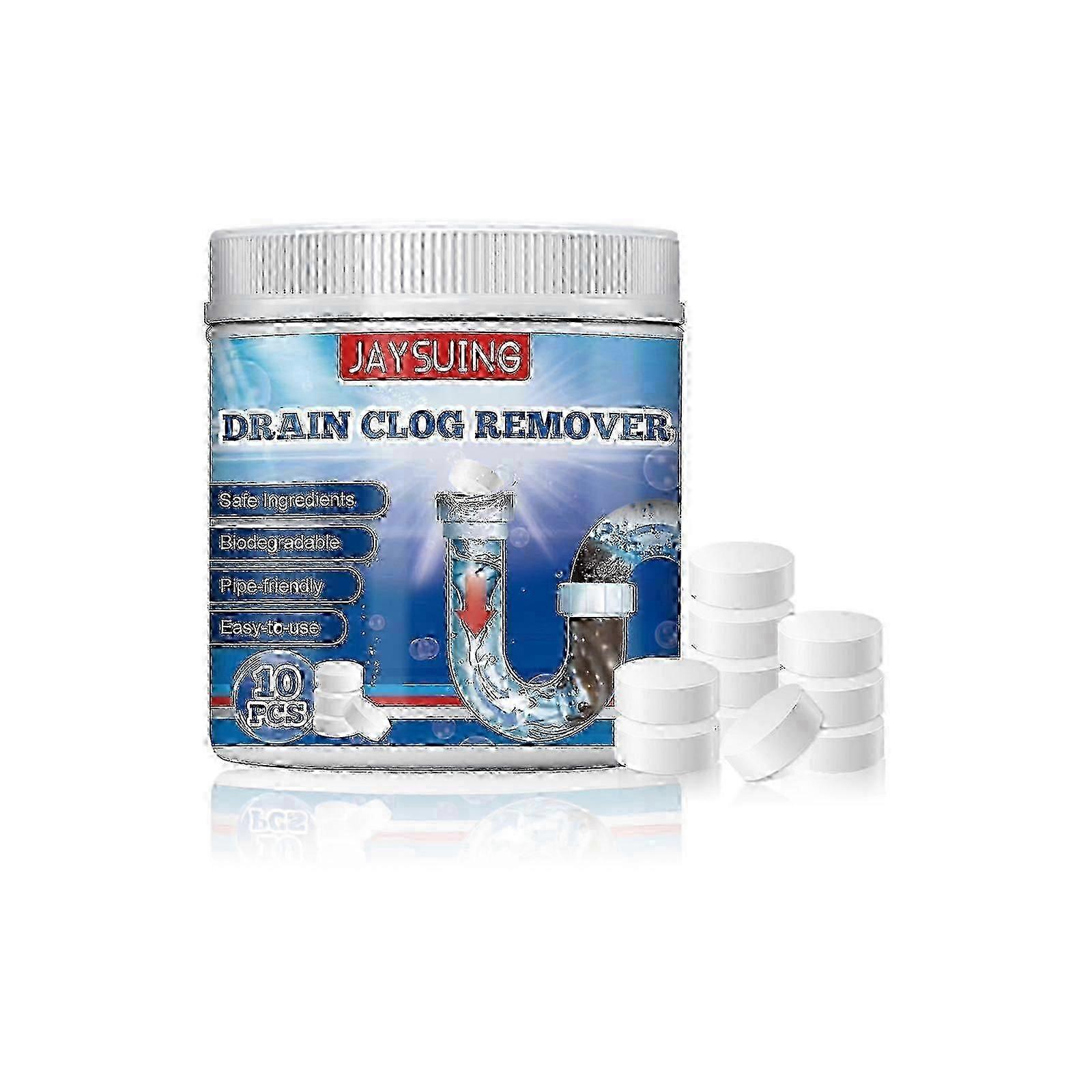 Jaysuing Drain Pipe Blocked Effervescent Tablets Dissolved Kitchen And Bathroom Sewer Anti-Blocking Dredge Drain Pipe - 10pcs