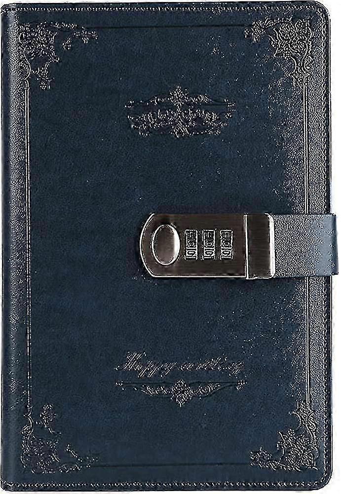 Vintage Leather Diary with Combination Lock for Secure Note-Taking