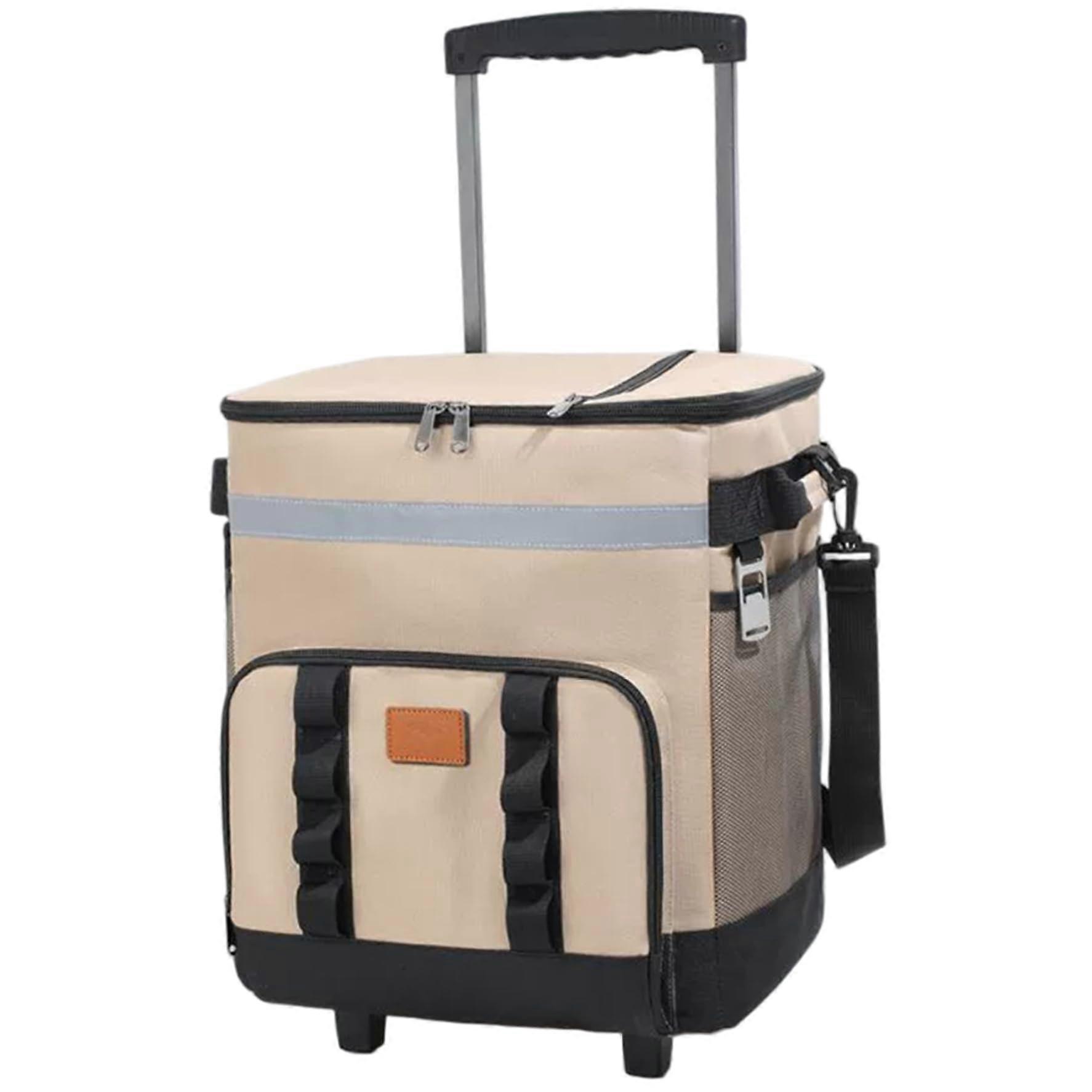 35L Large Collapsible Cooler Bag with Wheels for Outdoor Activities