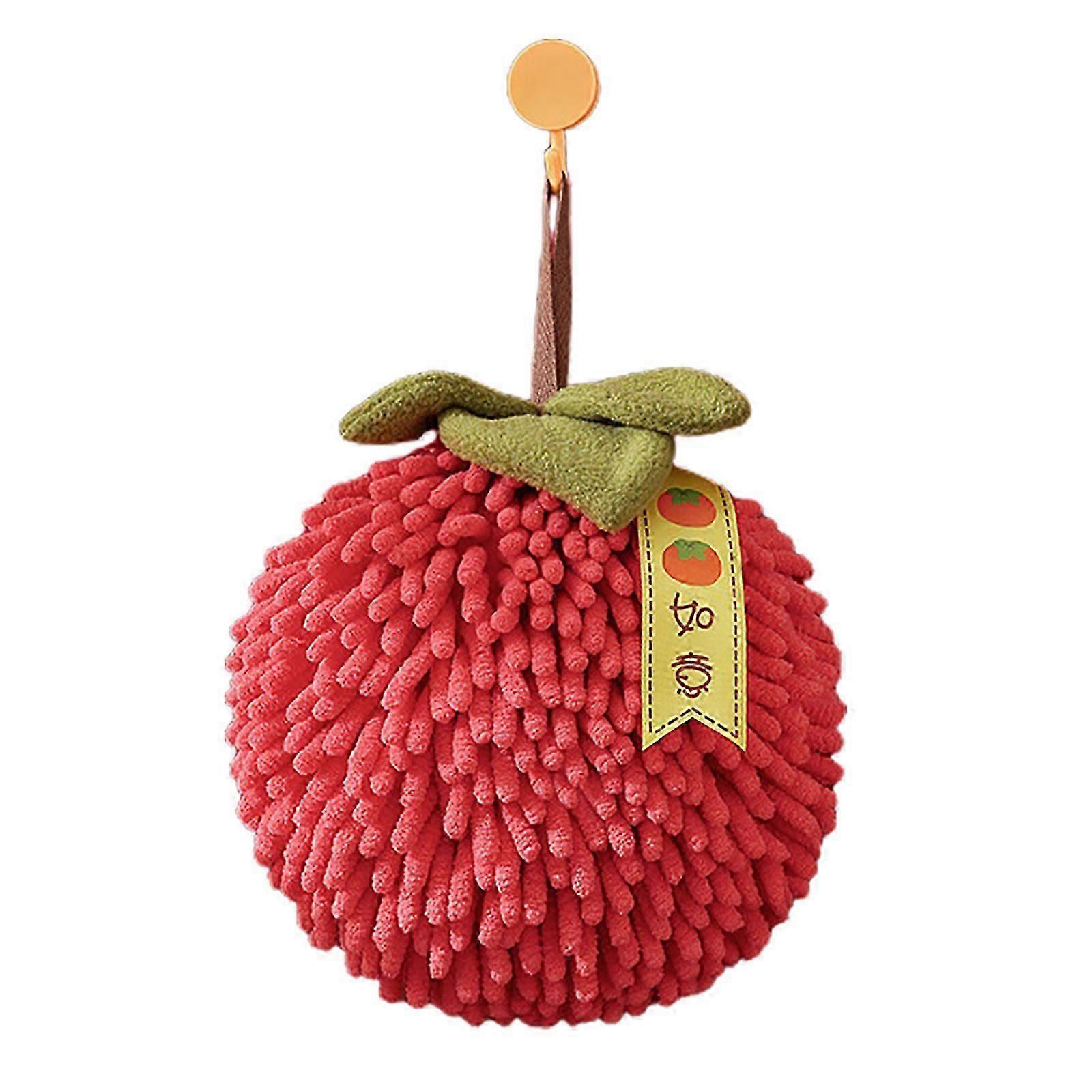 Chenille Hand Towel Kitchen Bathroom Hand Ball with Hanging Loop Quick Drying Soft Absorbent Towel New Year Decoration
