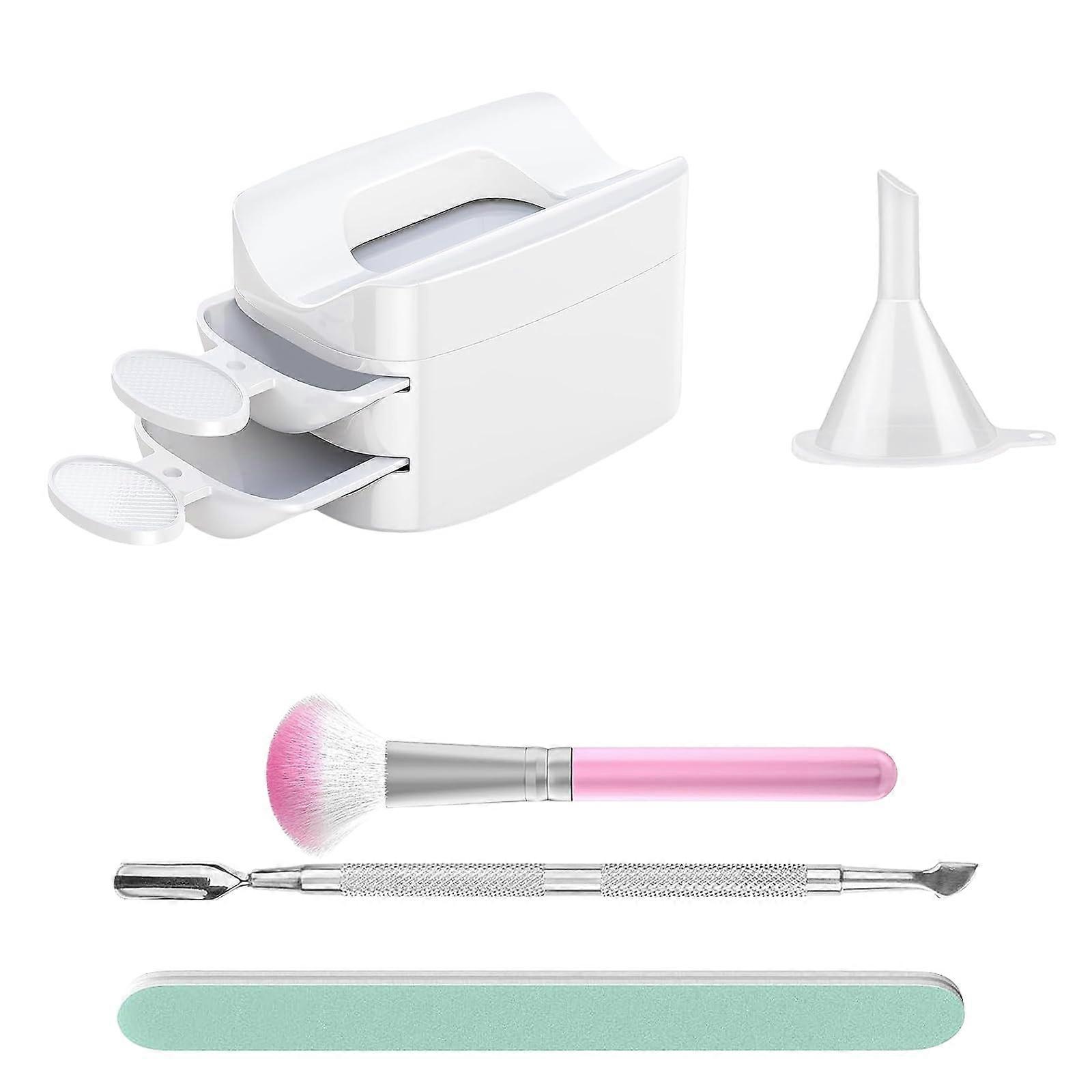 Dipping Powder Nail Storage Box for Salon Use with Dipping Powder Tools and Accessories Set