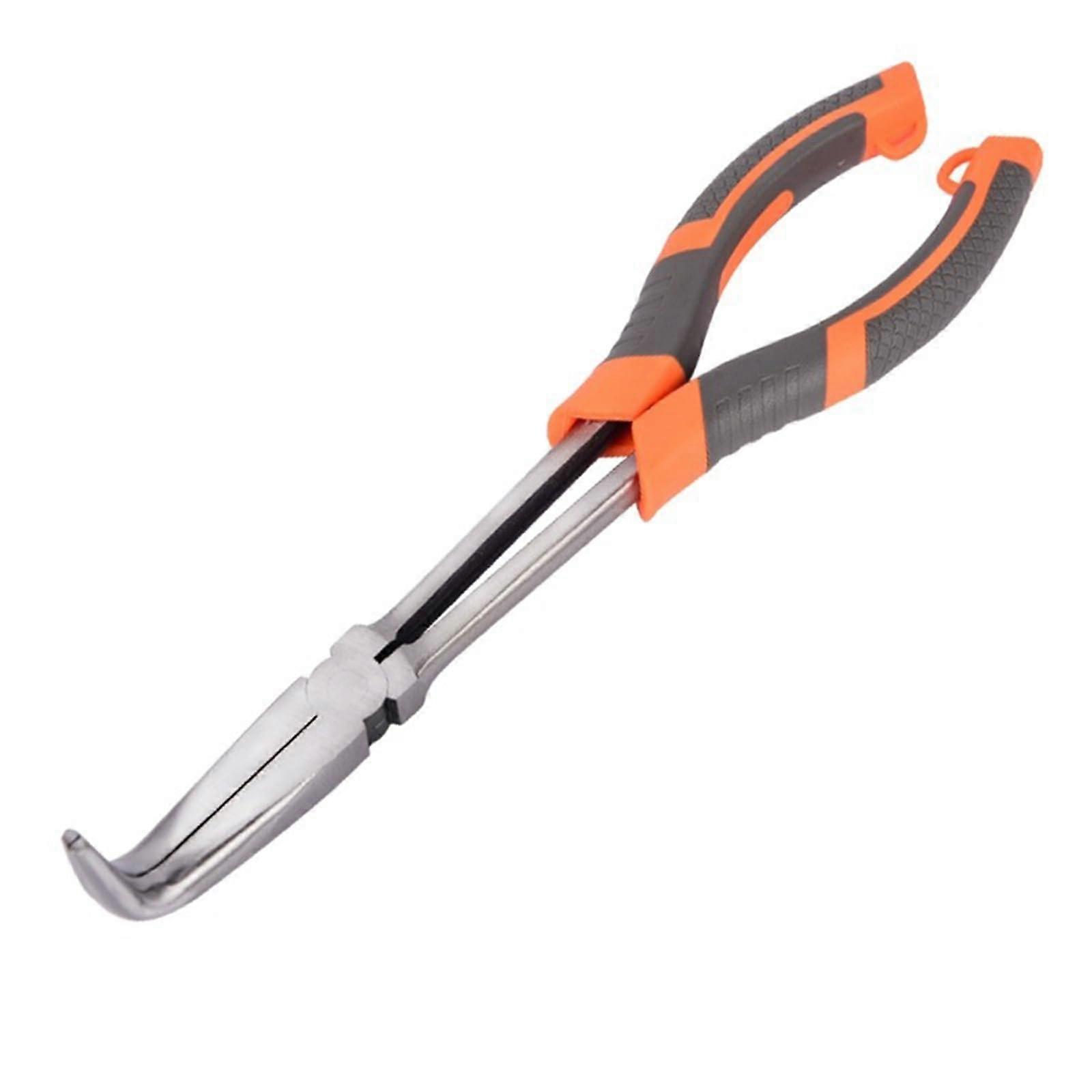 Long Handle Pliers 27.9 cm with Adjustable Jaw, Needle Nose Pliers for Plumbing, Electrical, and Craft Work
