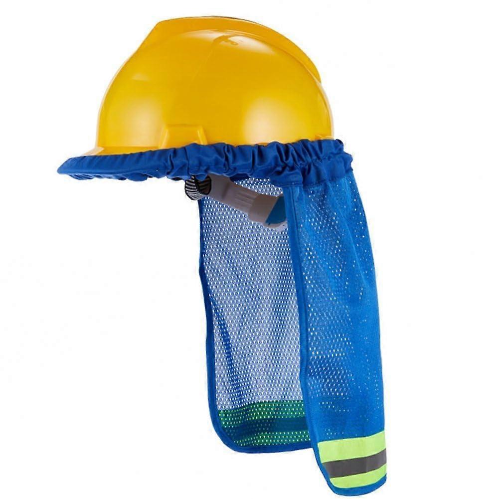 Protective Helmet Sun Shield Neck Shade With Mesh Reflective Strip High Visibility Blue Compatible Construction Helmets