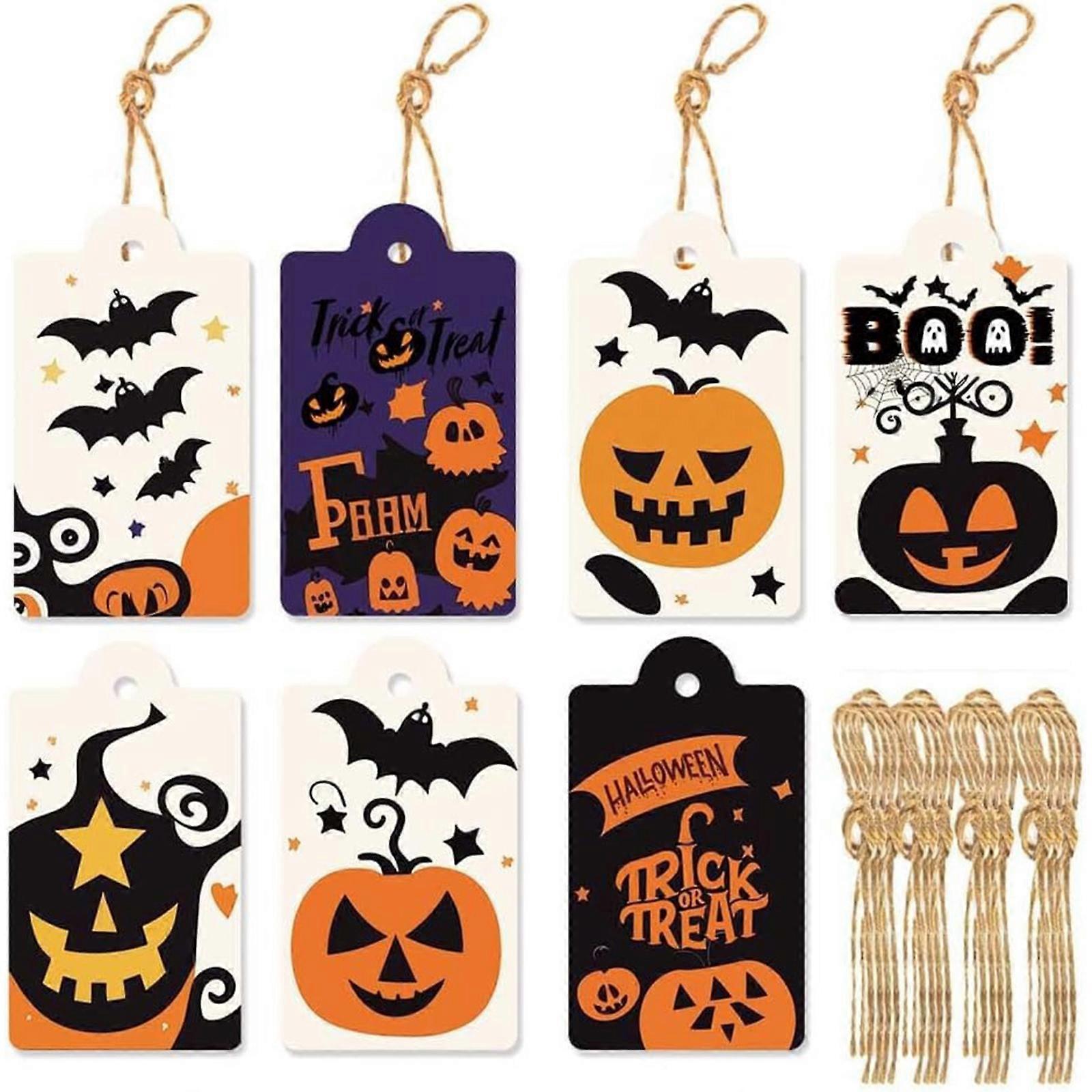 Pack of 80 Festival Hanging Labels With Pre Punched Hole and Hanging String for Candy Cookie Goodie Bag Packaging Multicolor