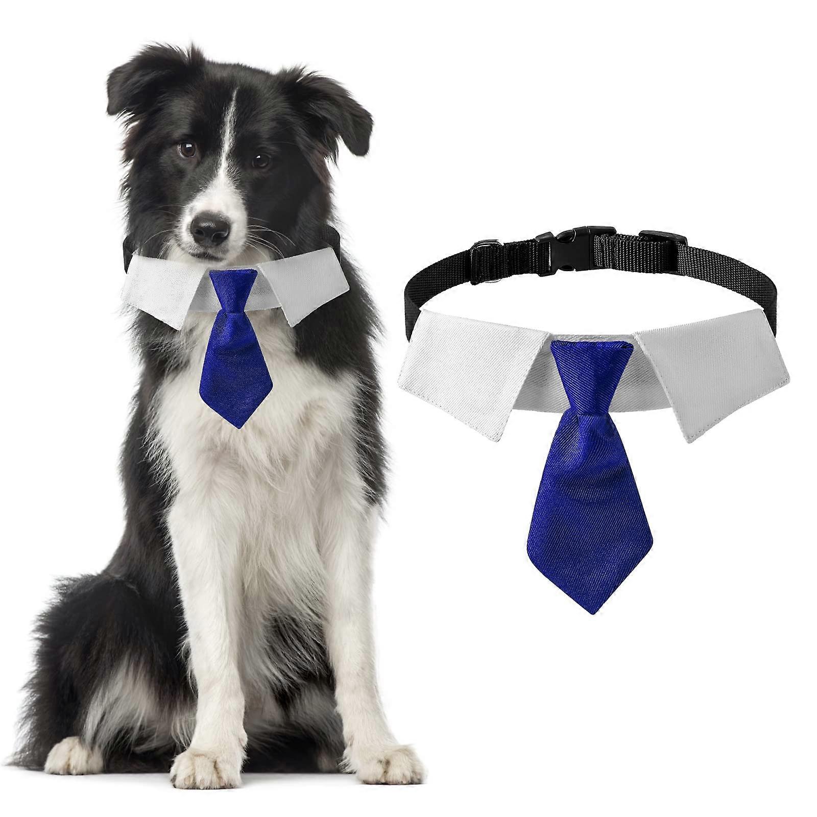 Dog Collar - Adjustable Formal Tuxedo Tie for Medium Large Dogs, Large Size with Adjustable Buckle and Classic Design