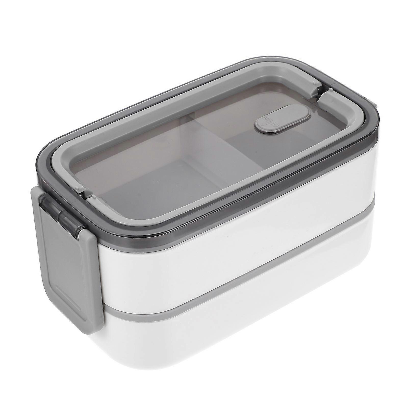Double Layer with Leakproof Seals for Portable Food Separation and Storage Use White PP 2Tier