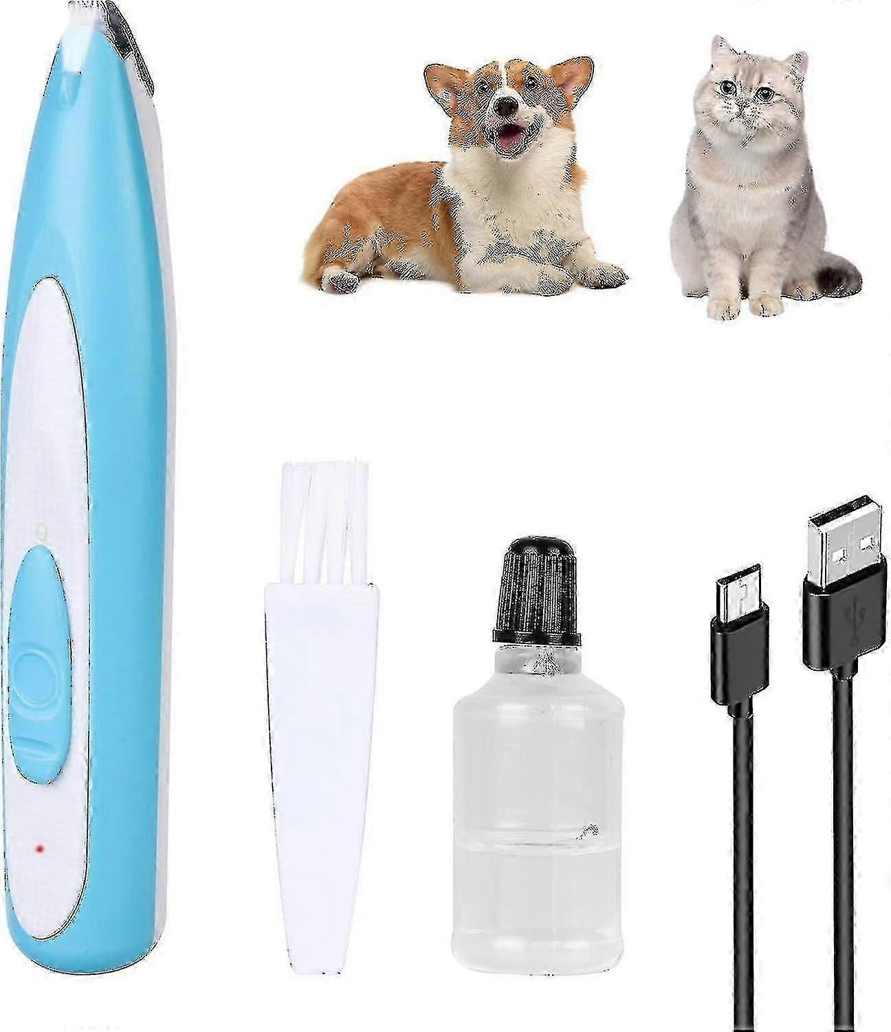 ماكينة تشذيب والمخلب الهادئة مع ضوء LED ومصباح القط - ماكينة تشذيب شعر الأليفة - ماكينة تشذيب مخلب لتشذيب SZRH AC-