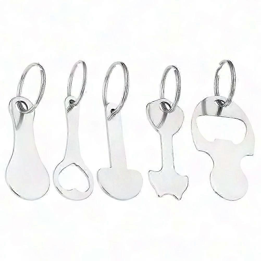 5 PCS Metal Shopping Cart Tokens Key Ring Portable Trolley Coins