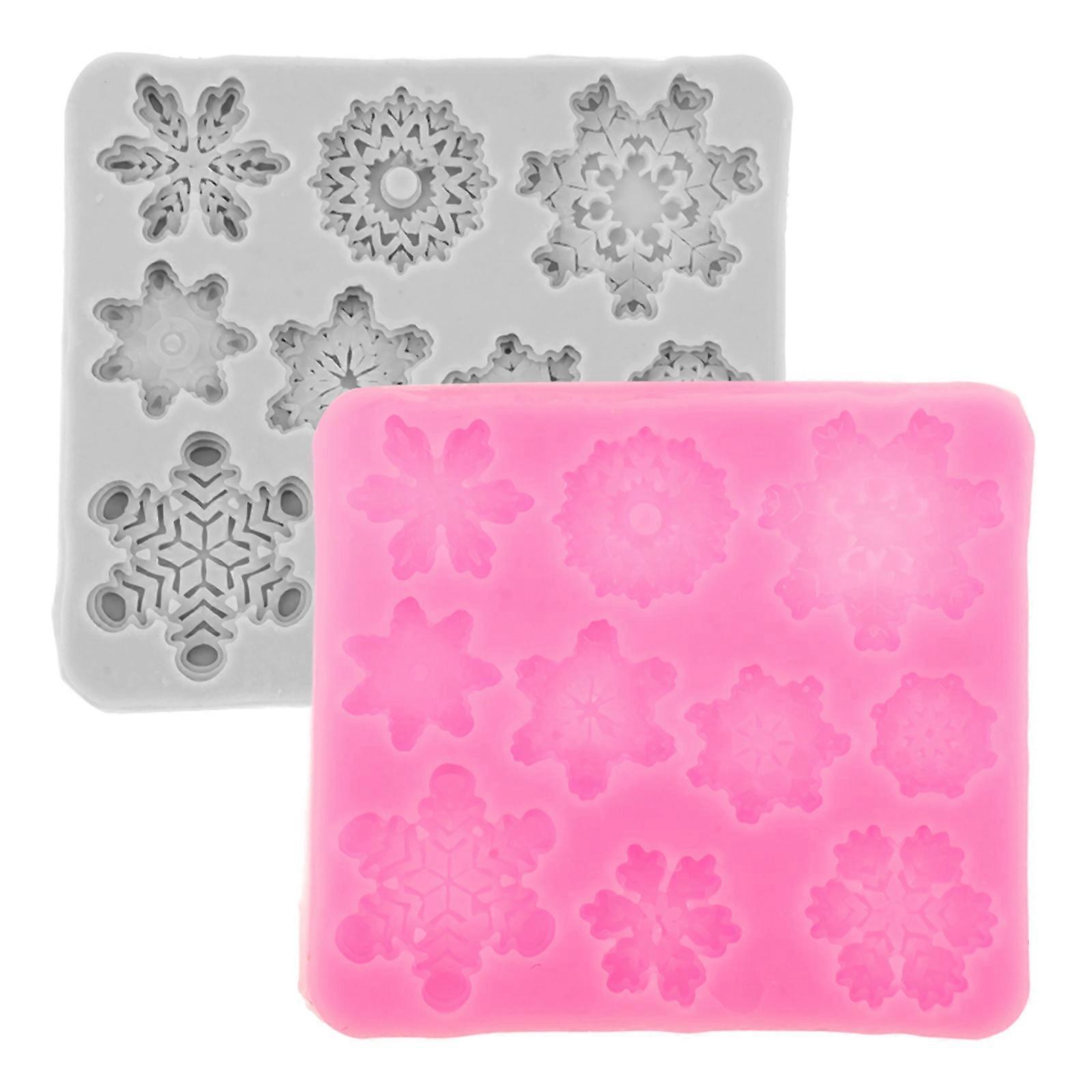 Silicone Baking Mould Snowflake Shape Diy Chocolate Kitchen 2Pcs