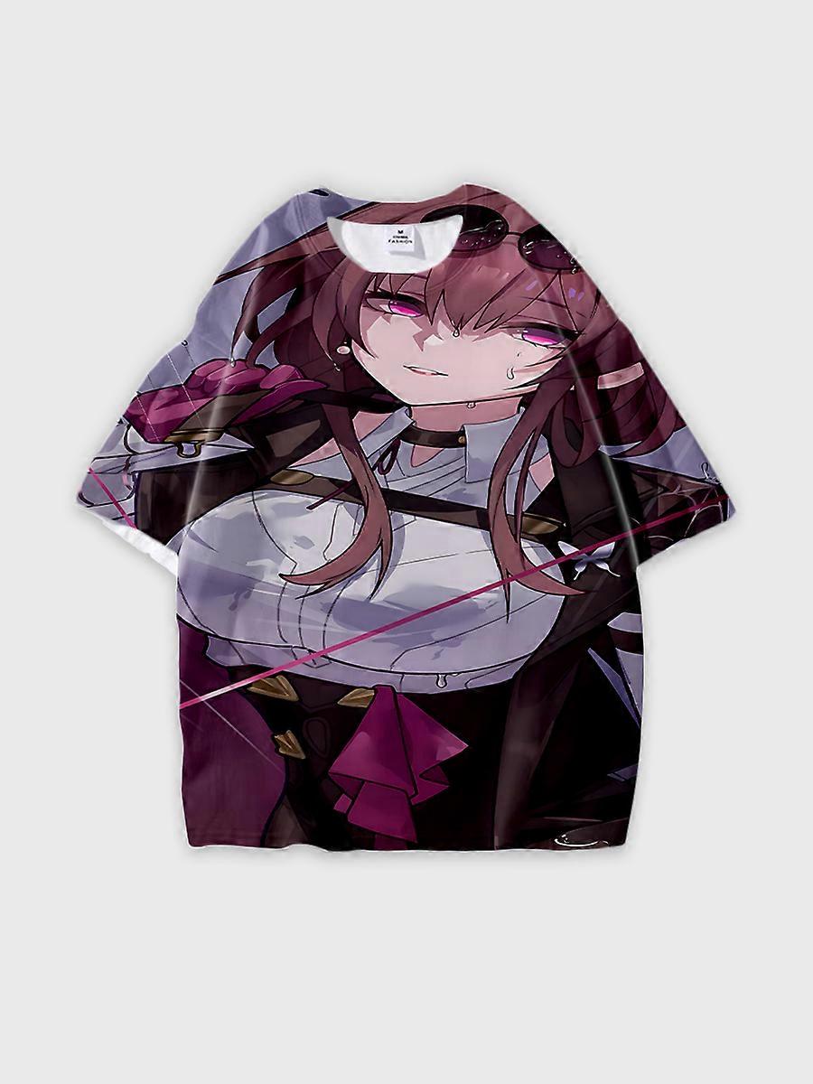 T-shirt round neck Role Pattern loose short sleeve K228