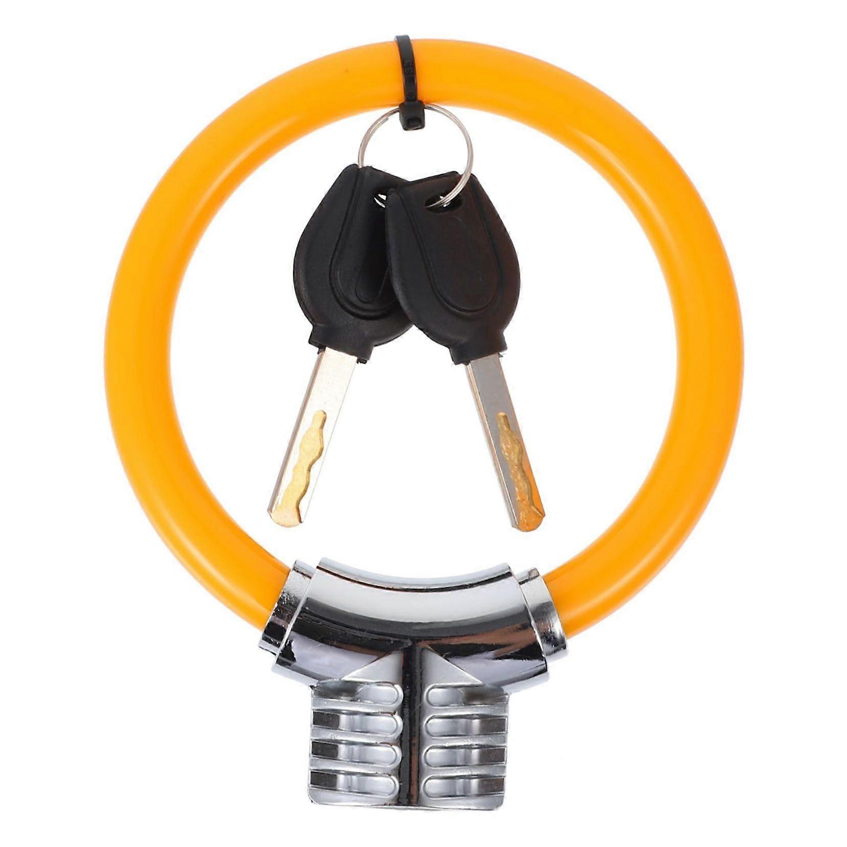 Portable Outdoor Ring Lock Mini Cable Lock Small Lightweight Lock Orange PVC