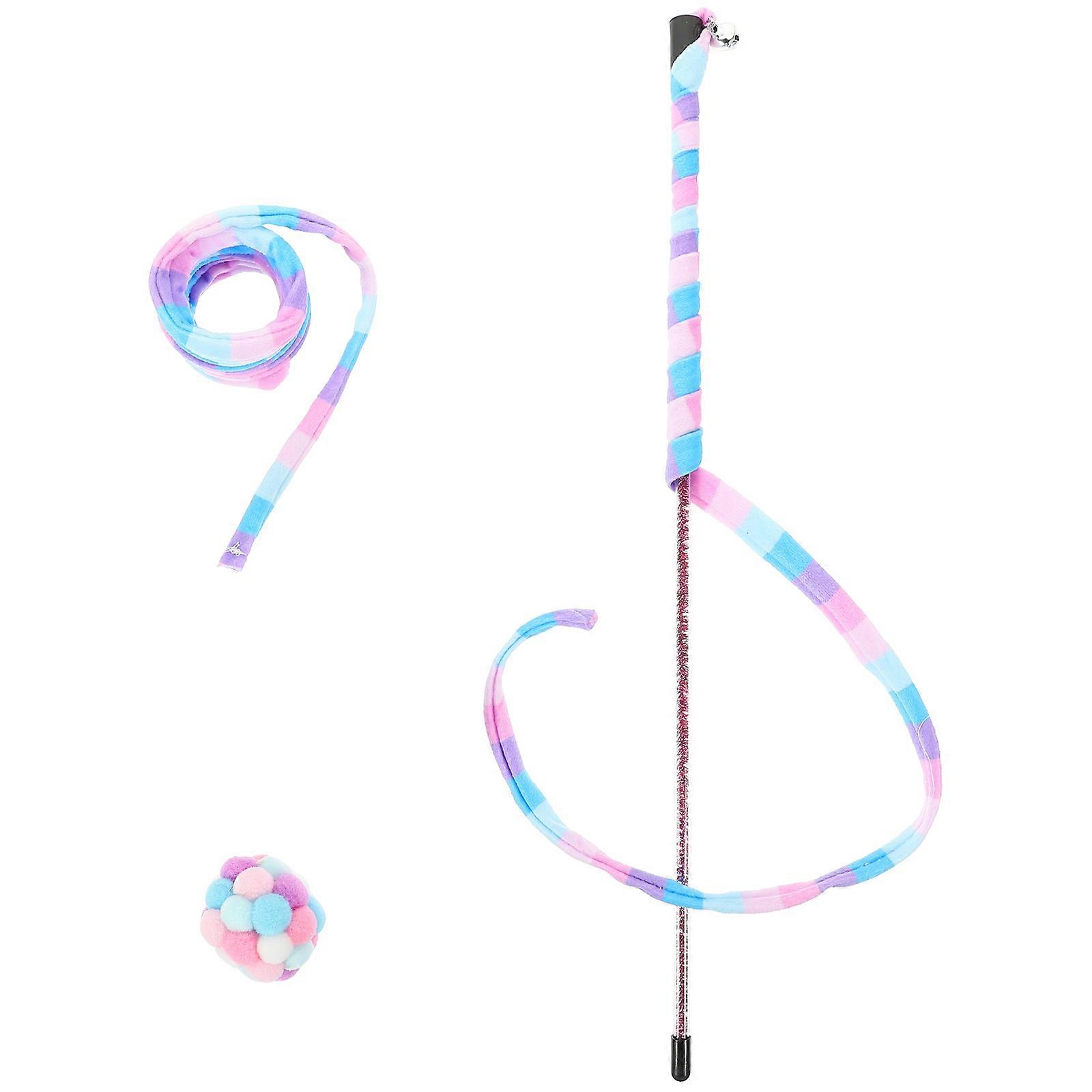 Plush Cat Wand Toy for Indoor Cats with Bright and Durable Materials 1 Set