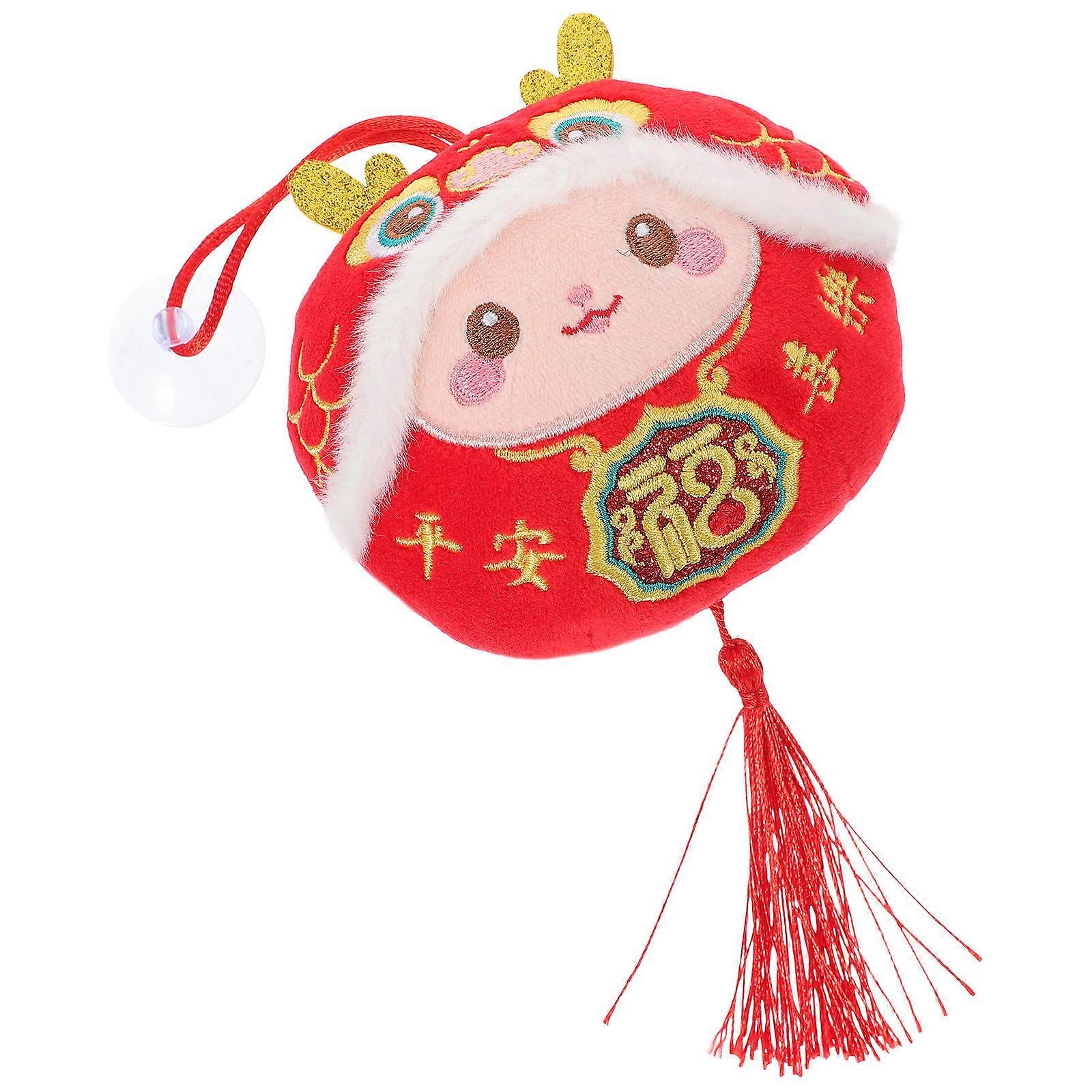 Cute Stuffed Dragon Doll for Decoration Red Color Lint and PP Cotton Perfect for Chinese New Year 8 inches