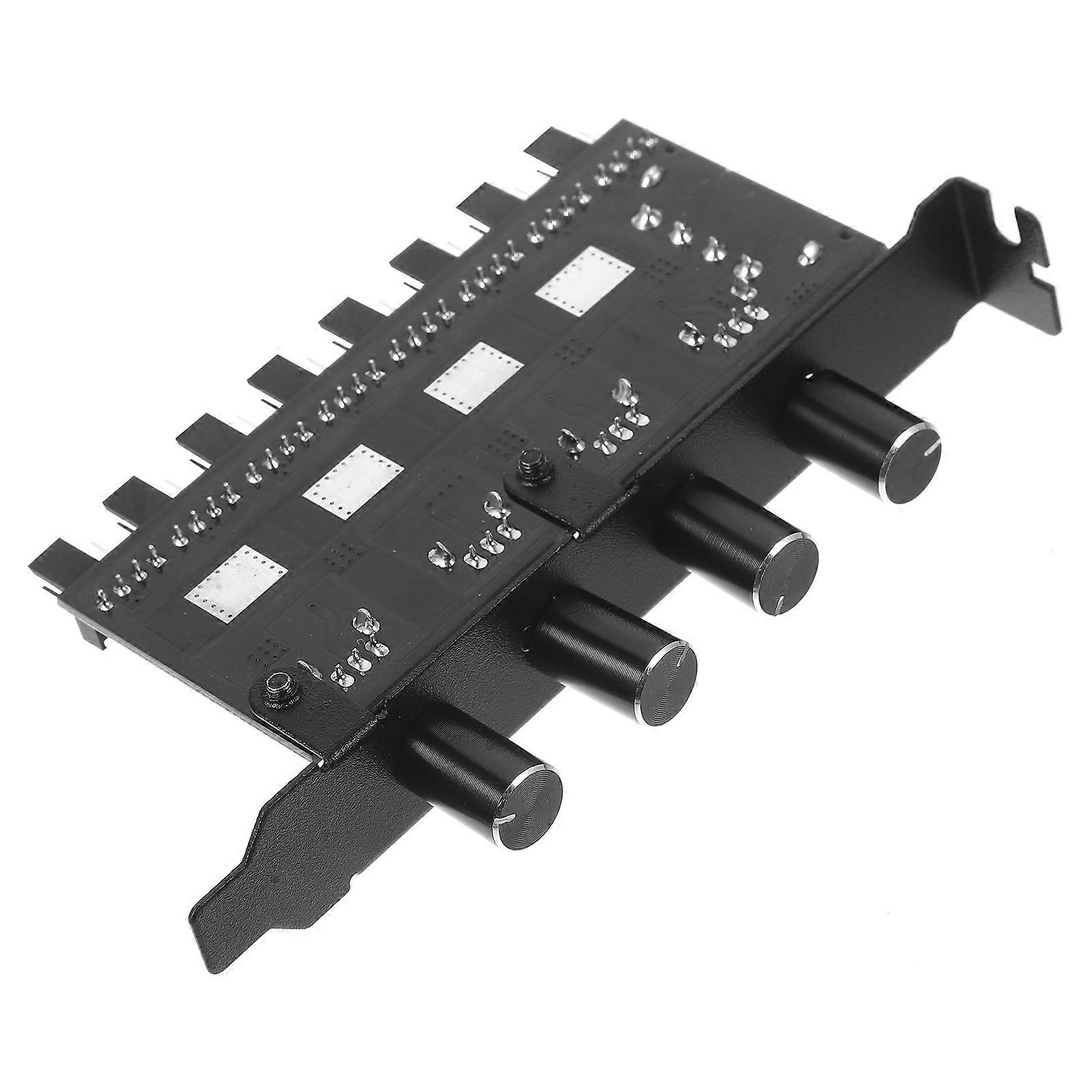 Black Fan Hub with Variable Speed Control for PC Cooling Fans and Computer Use Port