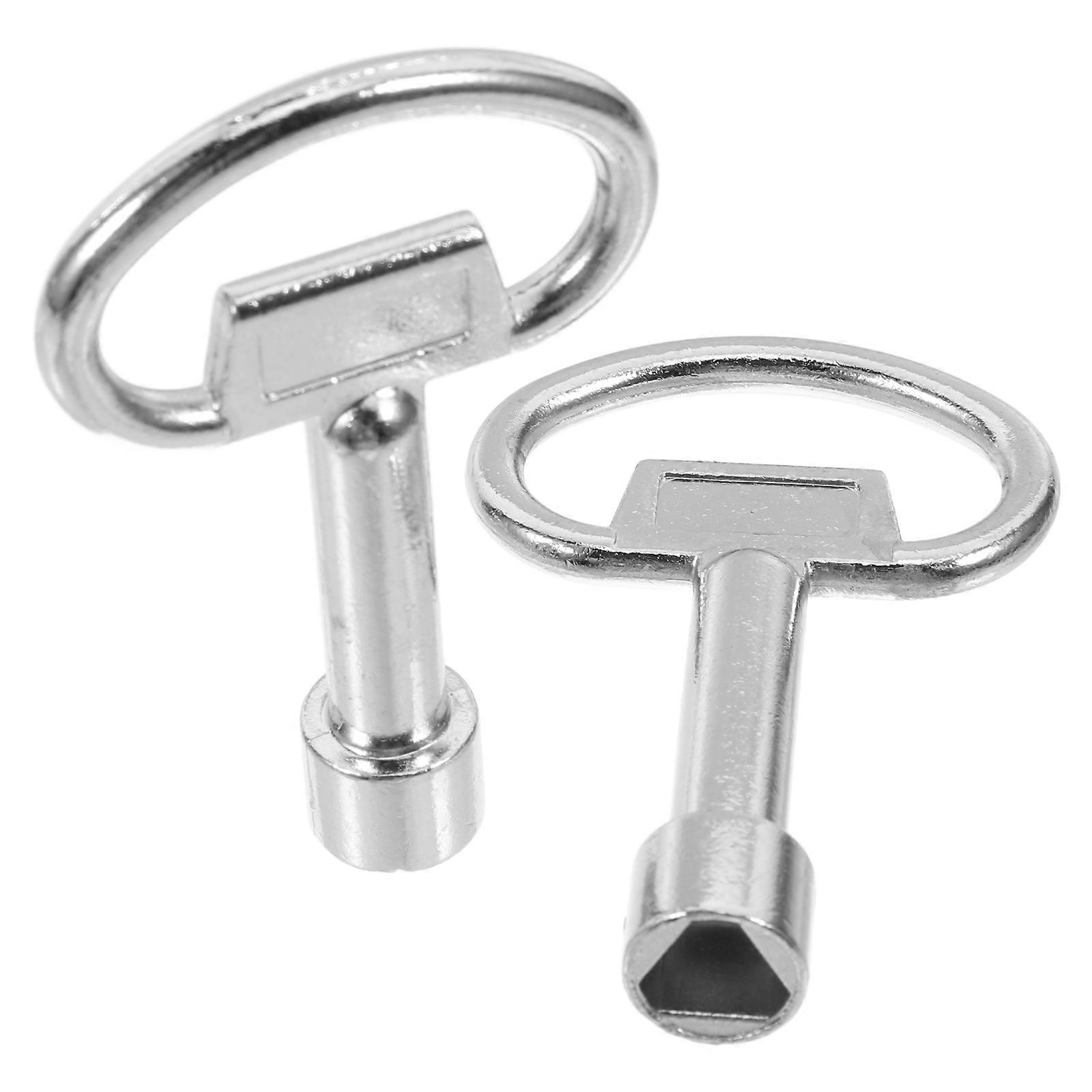 2pcs Triangle Spanner Key Elevator Door Key Water Meter Switch Key Cabinet Electric Meter Lock Key Set