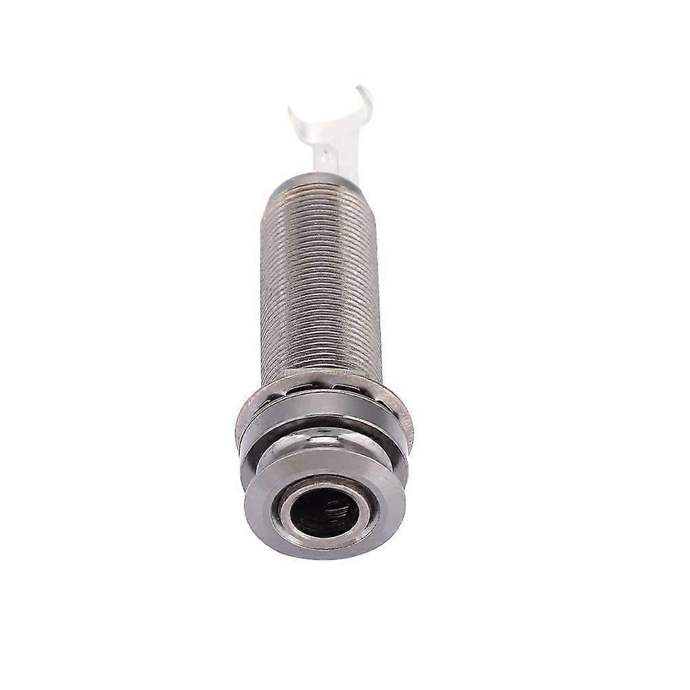 Robust Copper Mono End Pin Jack Socket for Acoustic Guitar, Banjo, Mandolin, Silver/Black (Gunmetal Grey)
