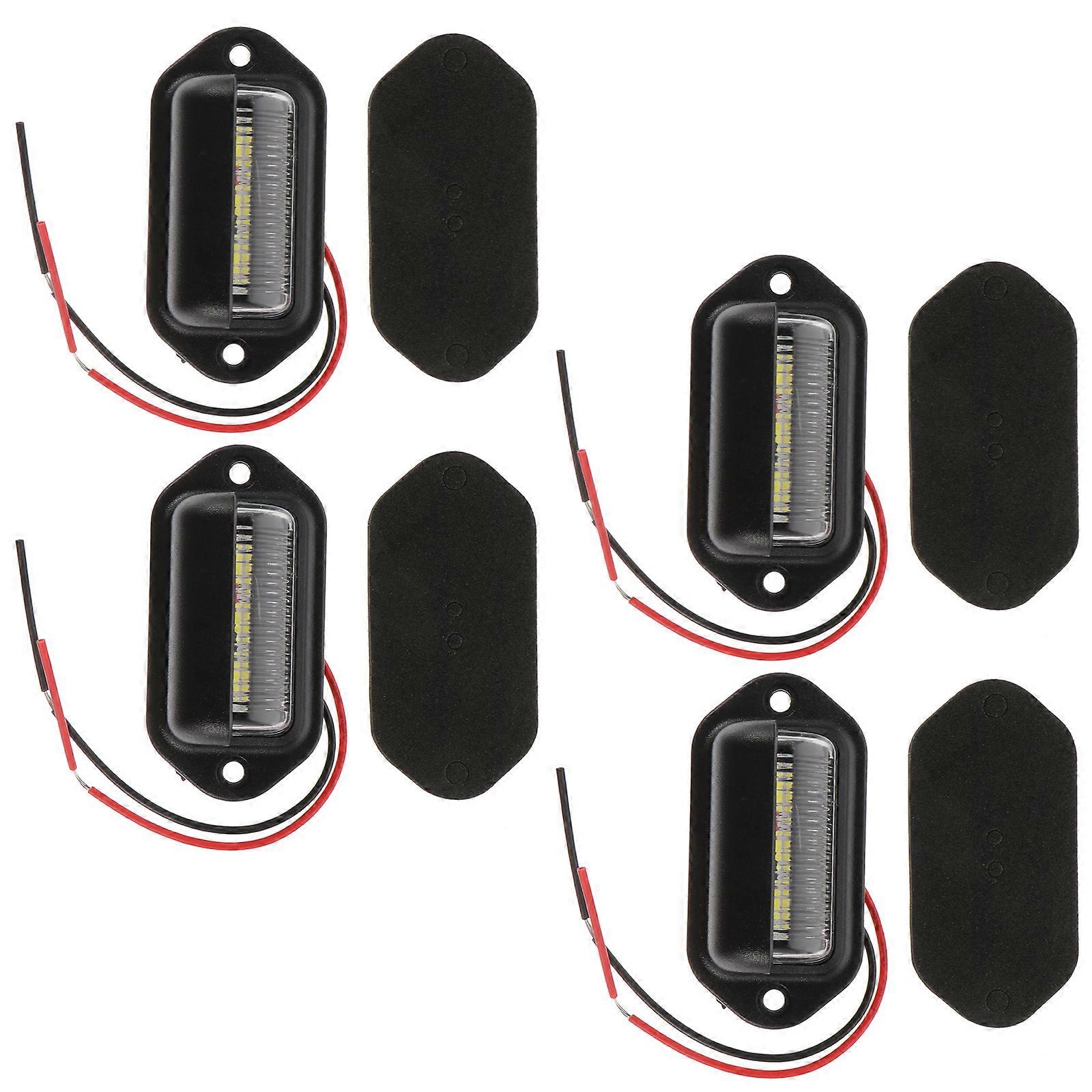 Car License Plate Lights 6 Side Lighting 12-24V Rectangle Shape ABS Material For Vehicle Use