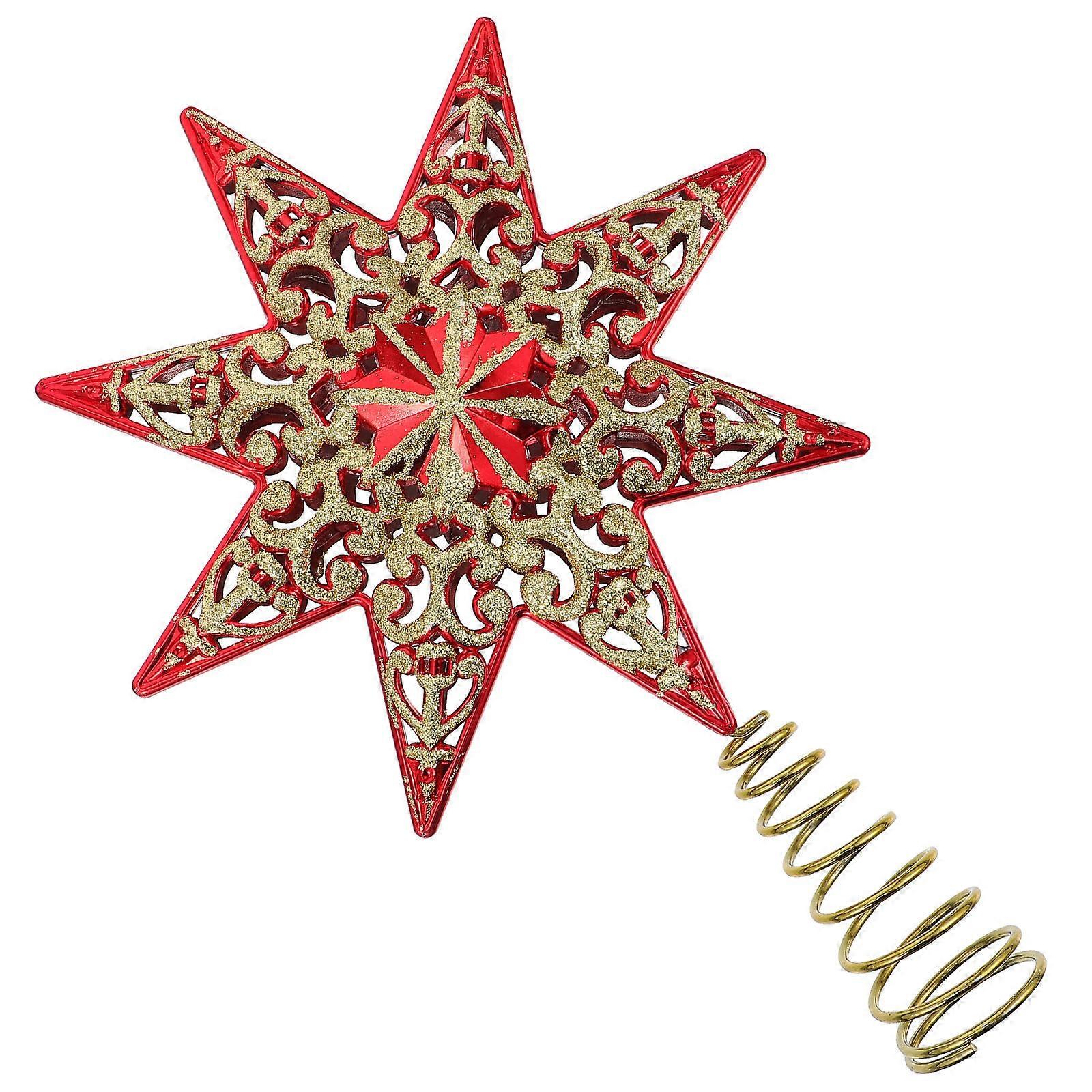 Red Christmas Tree Star Topper Ornament for Decor with Premium Materials and Festive Atmosphere 1pc