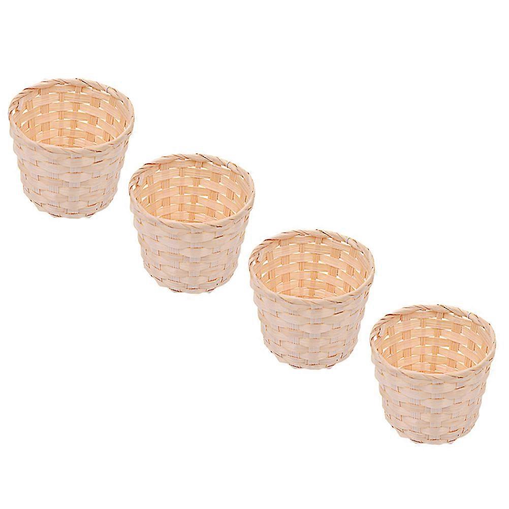 4pcs Hand Woven Decorative Baskets for Desktop Storage – Ideal for Organizing , Flowers, and Fruits