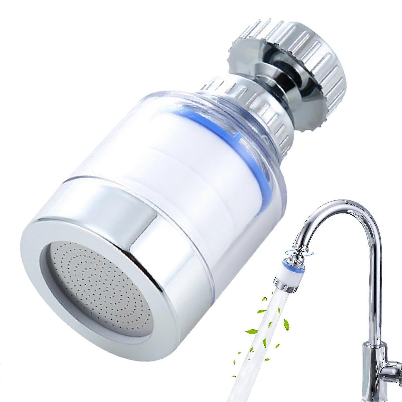 Water Filter Faucet, 360 Degree Rotating Sink Filter for Kitchen & Bathroom, Removes Chlorine, Easy Installation