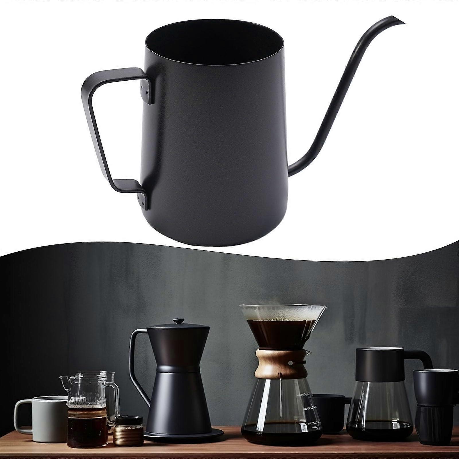 304 Stainless Steel Coffee Kettle with Long Spout for Precise Control During Brewing (Black, 250 ml)