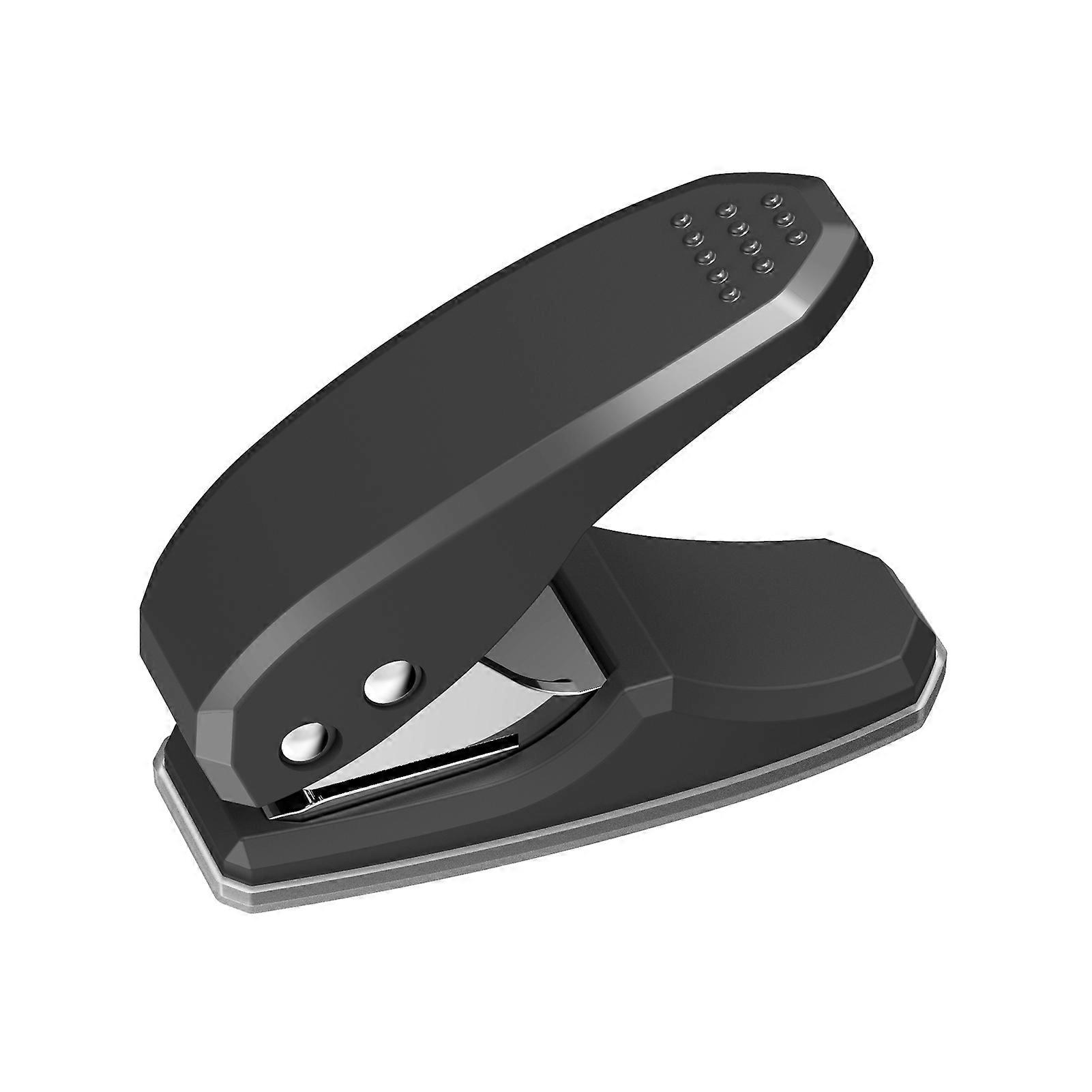 Mini Metal Single Hole Puncher 1-Hole Paper Punch 8 Sheet Capacity 6mm Holes Reduced Effort with Scraps Collector for Chipboard Art Project Documents