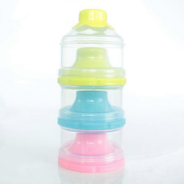 Baby milk powder formula dispenser, spill-proof stackable snack storage formula container, BPA-free, 3 layers